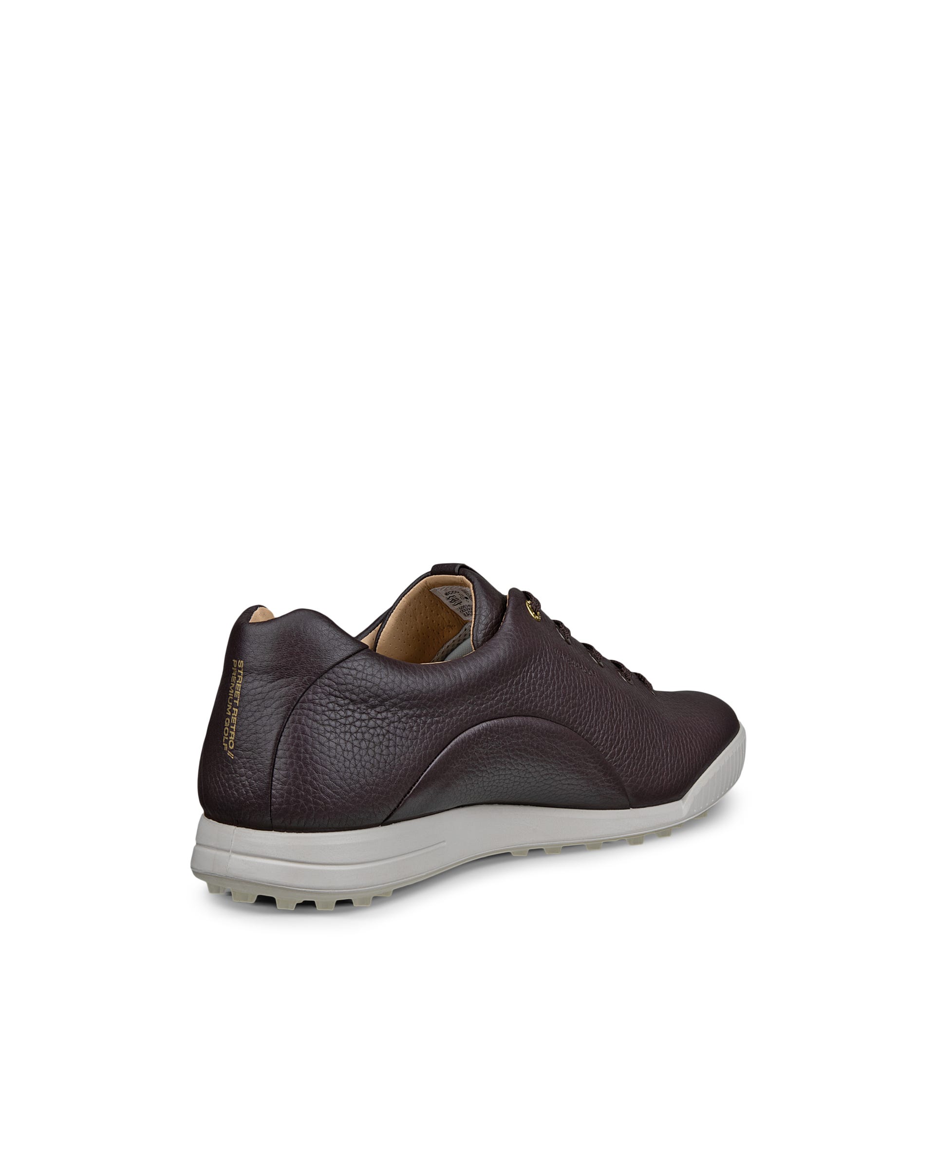 Men's ECCO® Golf Street Leather Waterproof Golf Shoe - Brown - Back