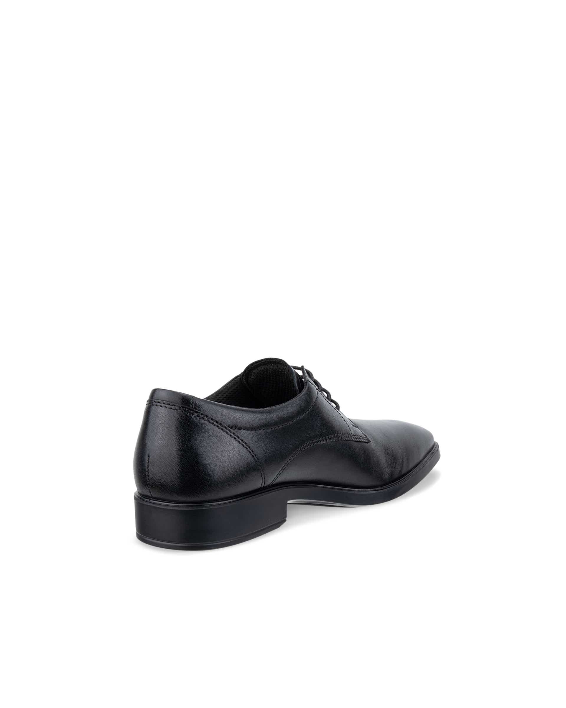Men's ECCO® Metropole Milan Leather Derby Shoe - Black - Back