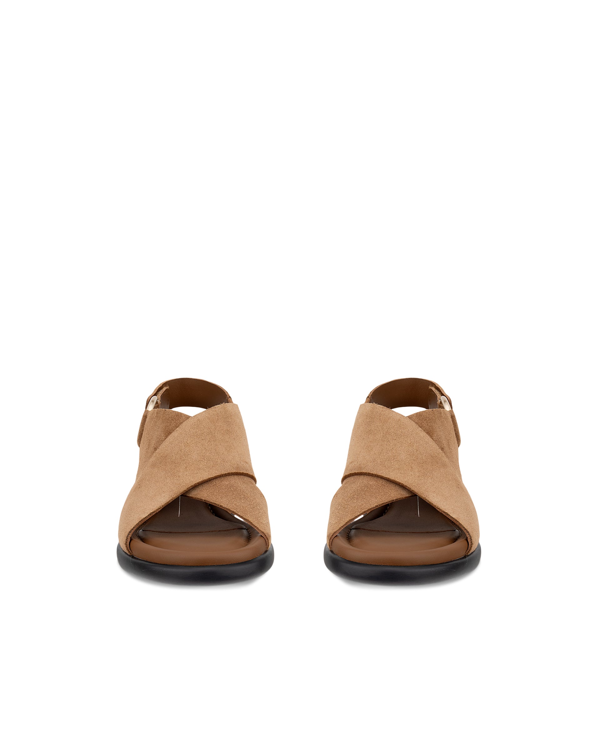 Sandale à talon en suède ECCO® Metropole Seoul pour femme avec bride arrière - Brun - Front pair