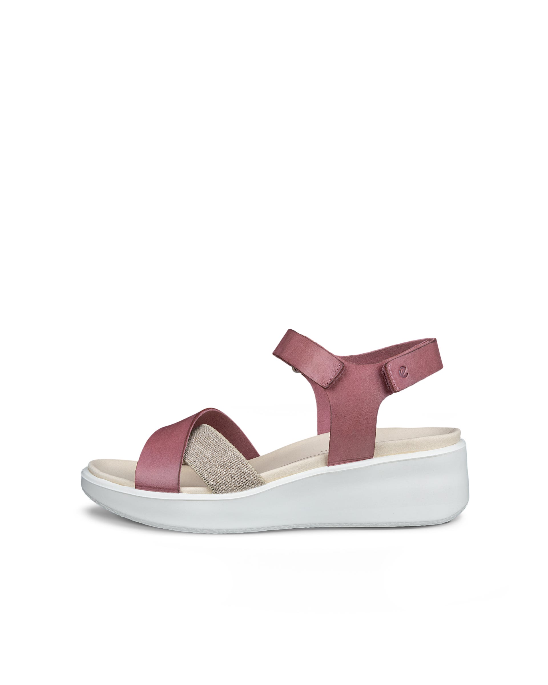 ECCO® FLOWT WEDGE LX sandaler i læder med kilehæl til damer - Pink - Outside