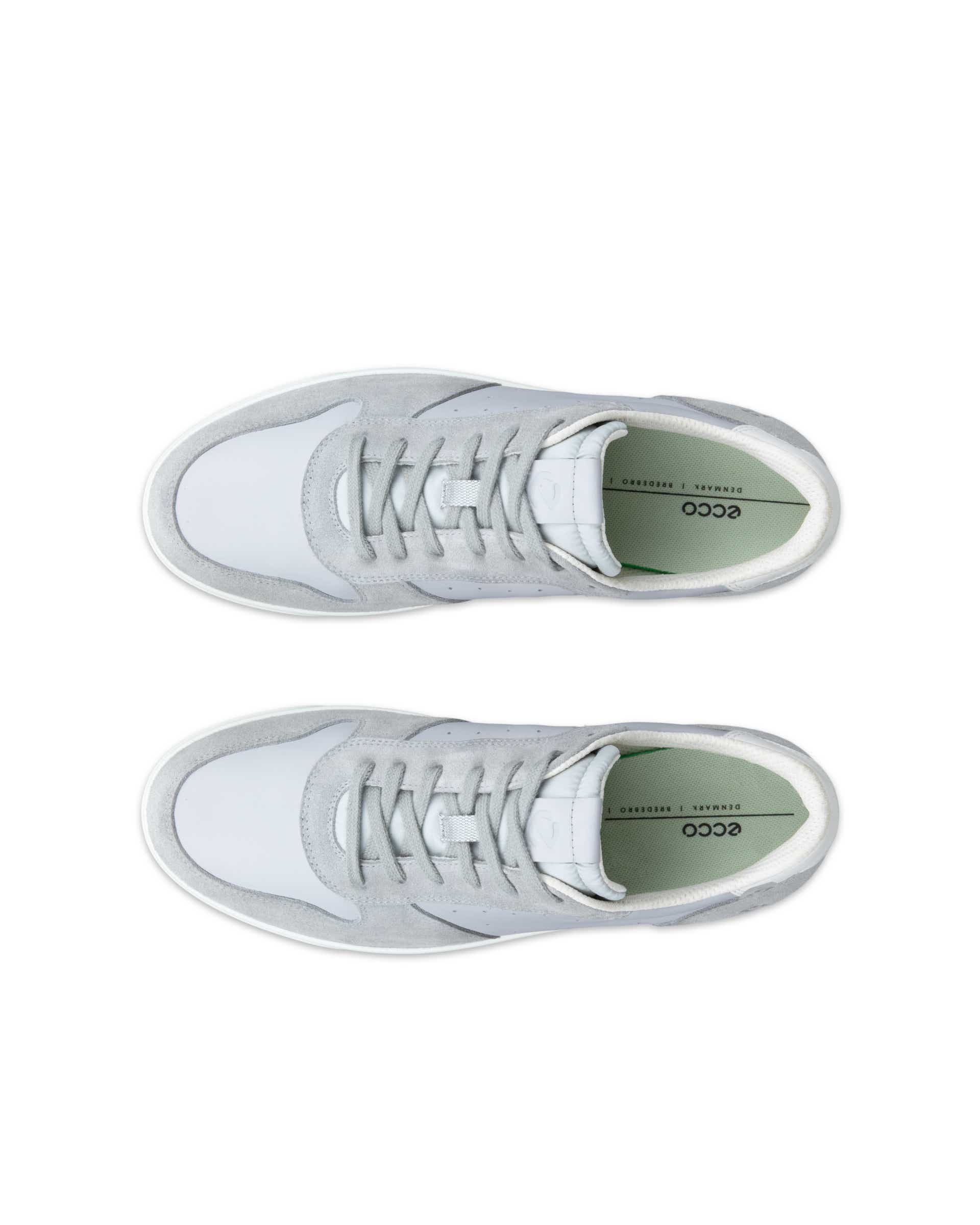 Men's ECCO® STREET LITE Leather Trainer - Grey - Top left pair