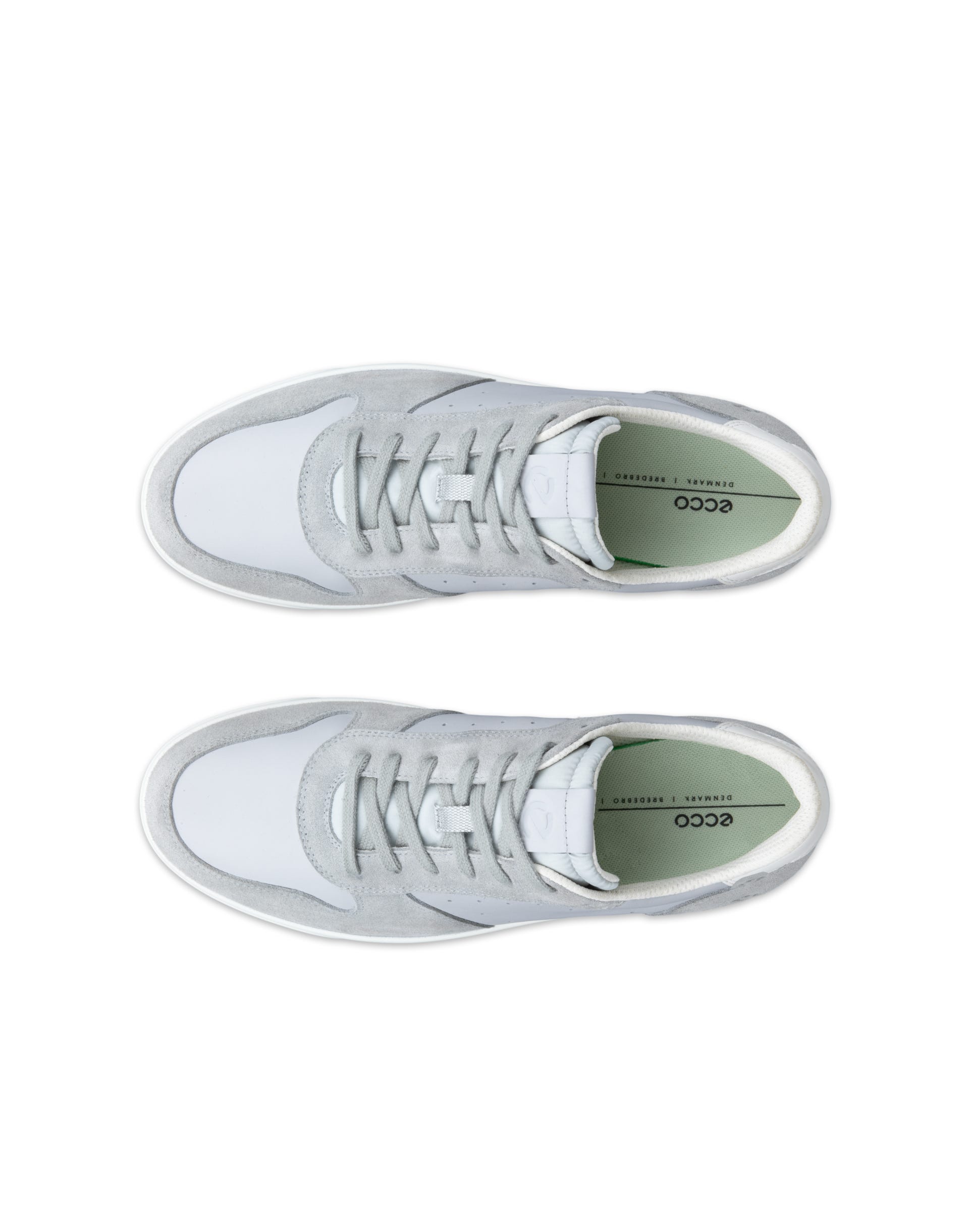 Men's ECCO® STREET LITE Leather Trainer - Grey - Top left pair