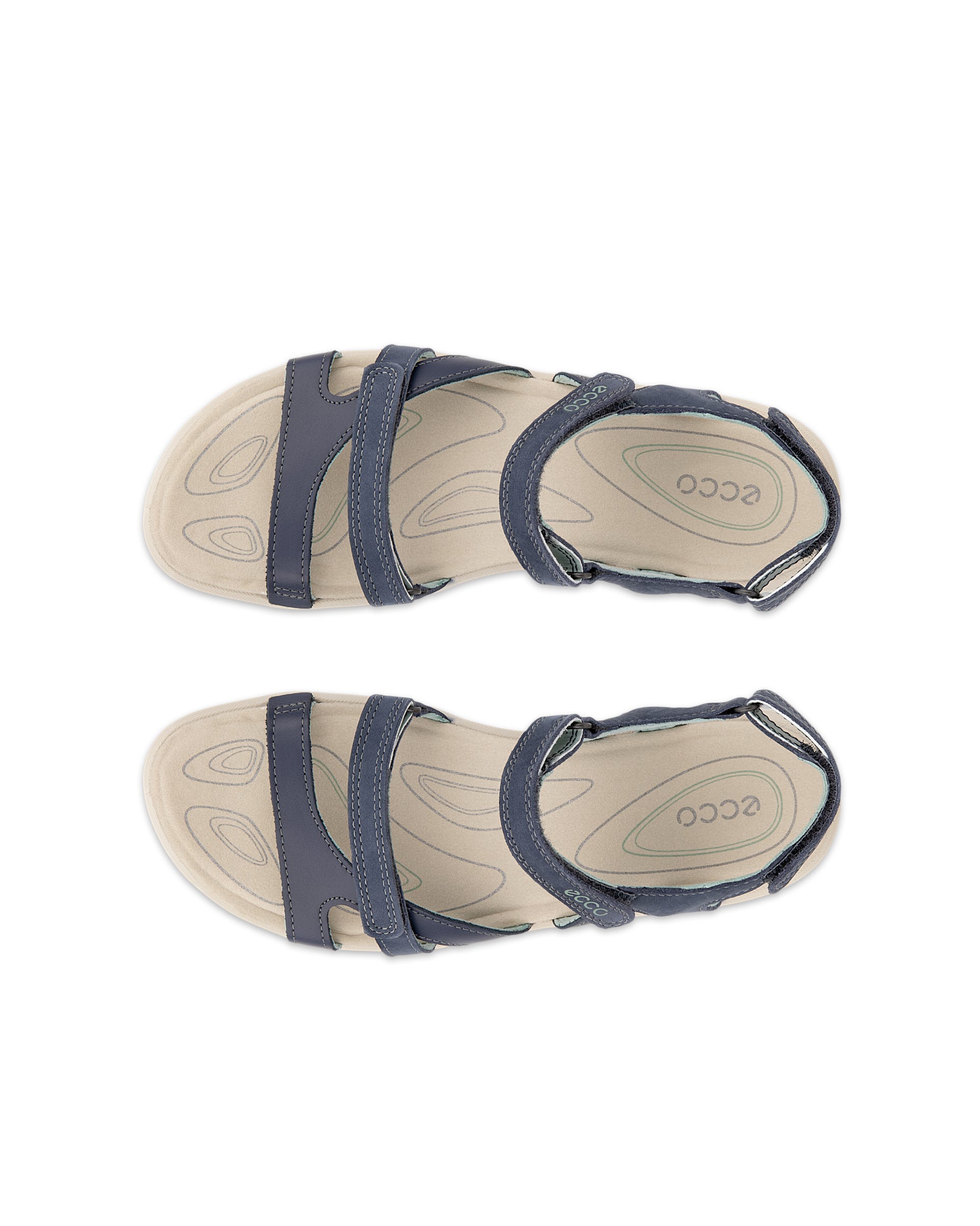 Women's ECCO® Cruise II Nubuck Flat Sandal - Blue - Top left pair