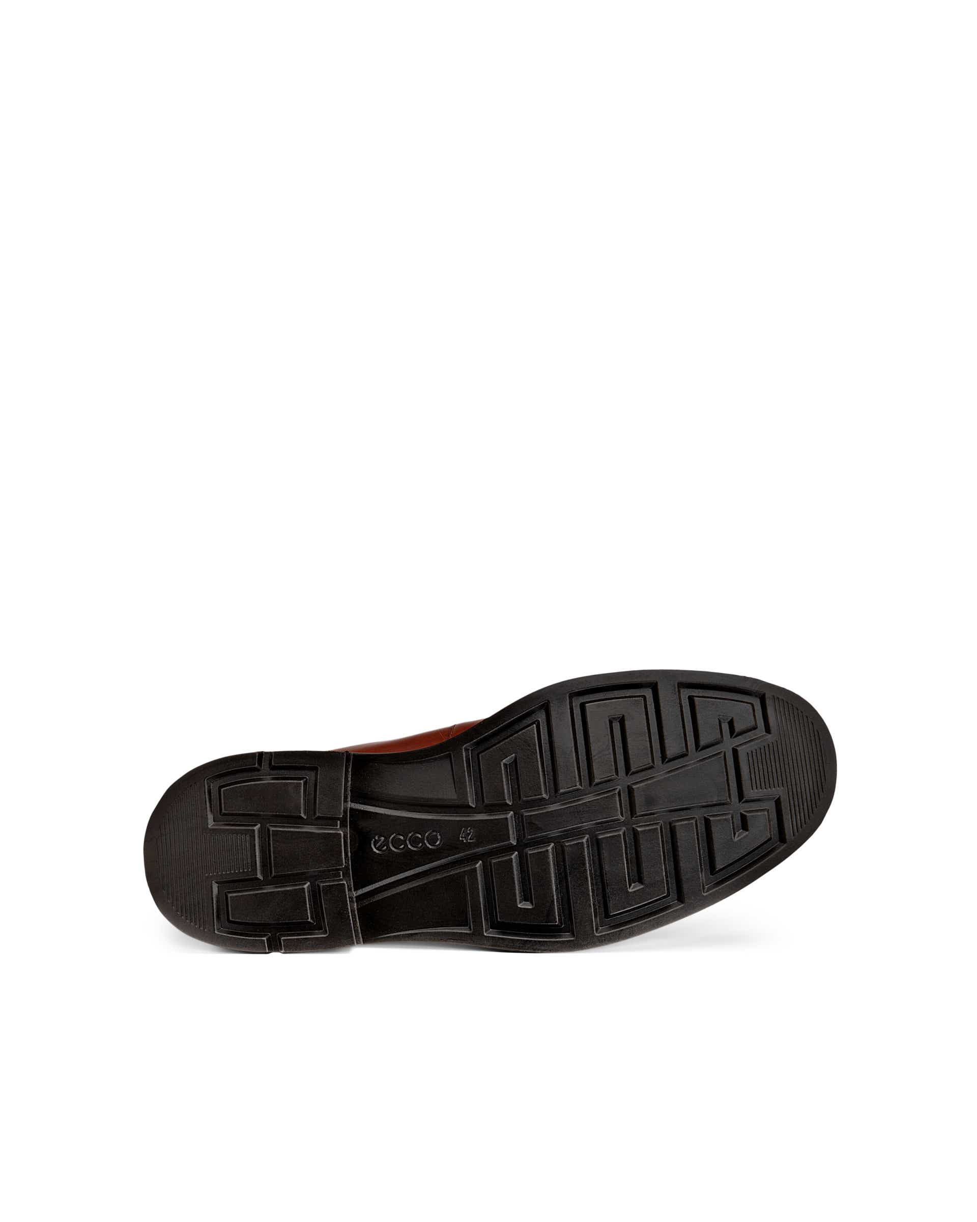 Men's ECCO® Metropole London Leather Moc-Toe Shoe - Brown - Sole