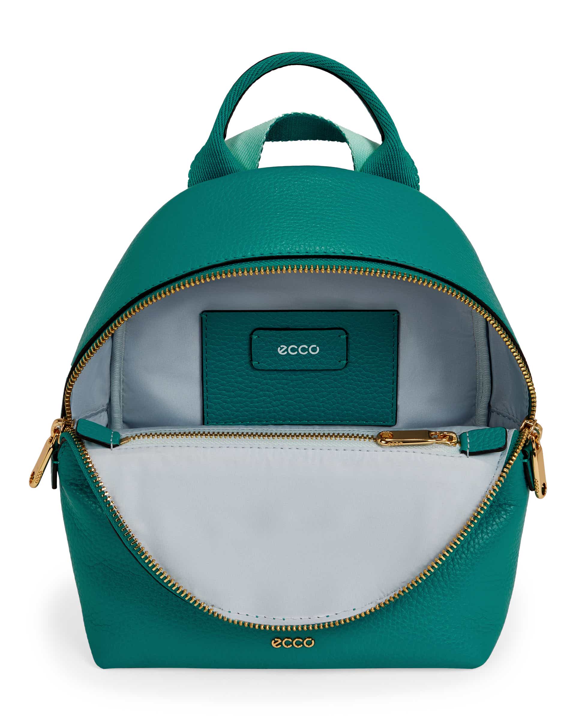 ECCO Round Pack Small Pebbled レザーバックパック - グリーン - Birdeye