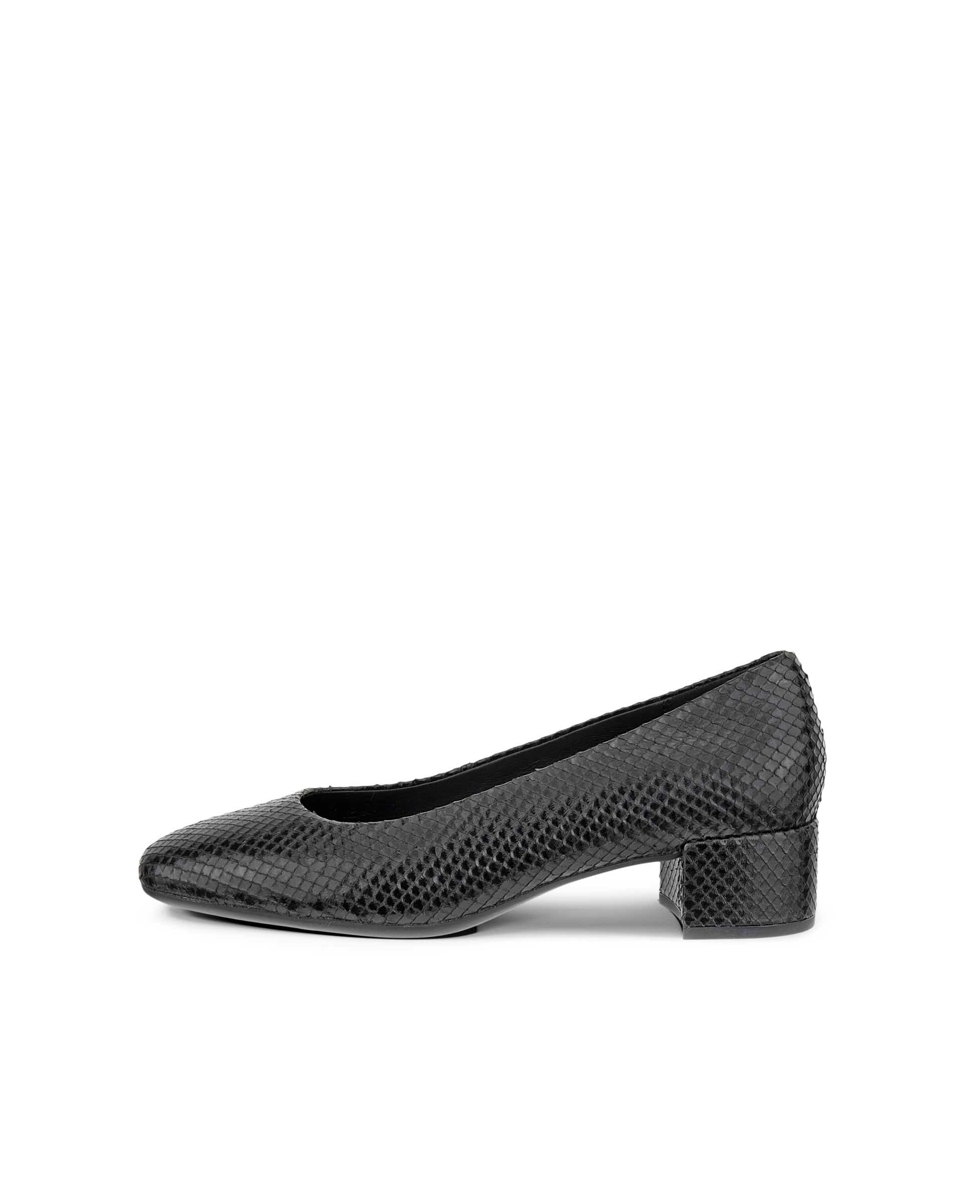 ECCO® LIVA 35 női vastag sarkú bőr körömcipő - Fekete - Outside