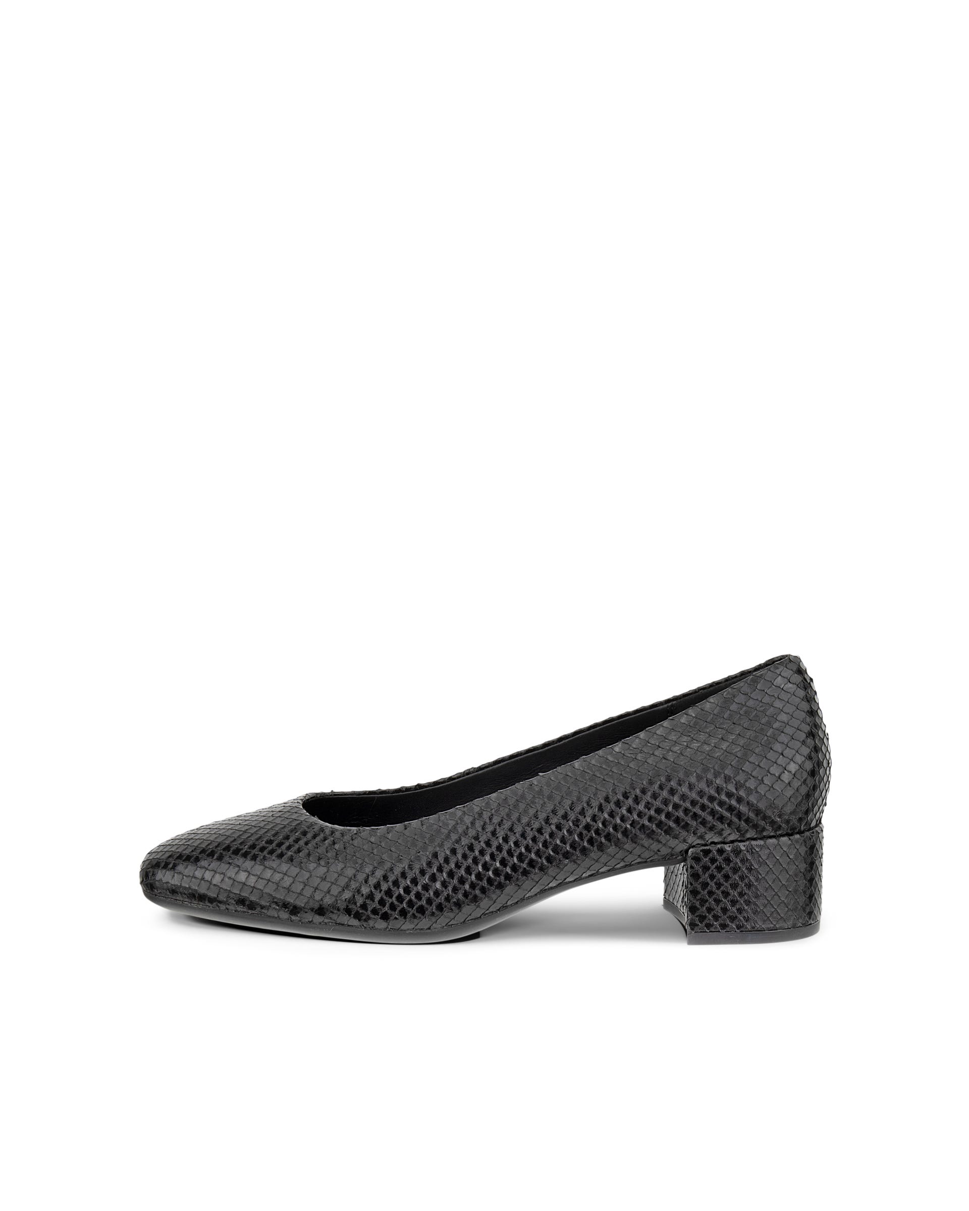 ECCO® LIVA 35 női vastag sarkú bőr körömcipő - Fekete - Outside