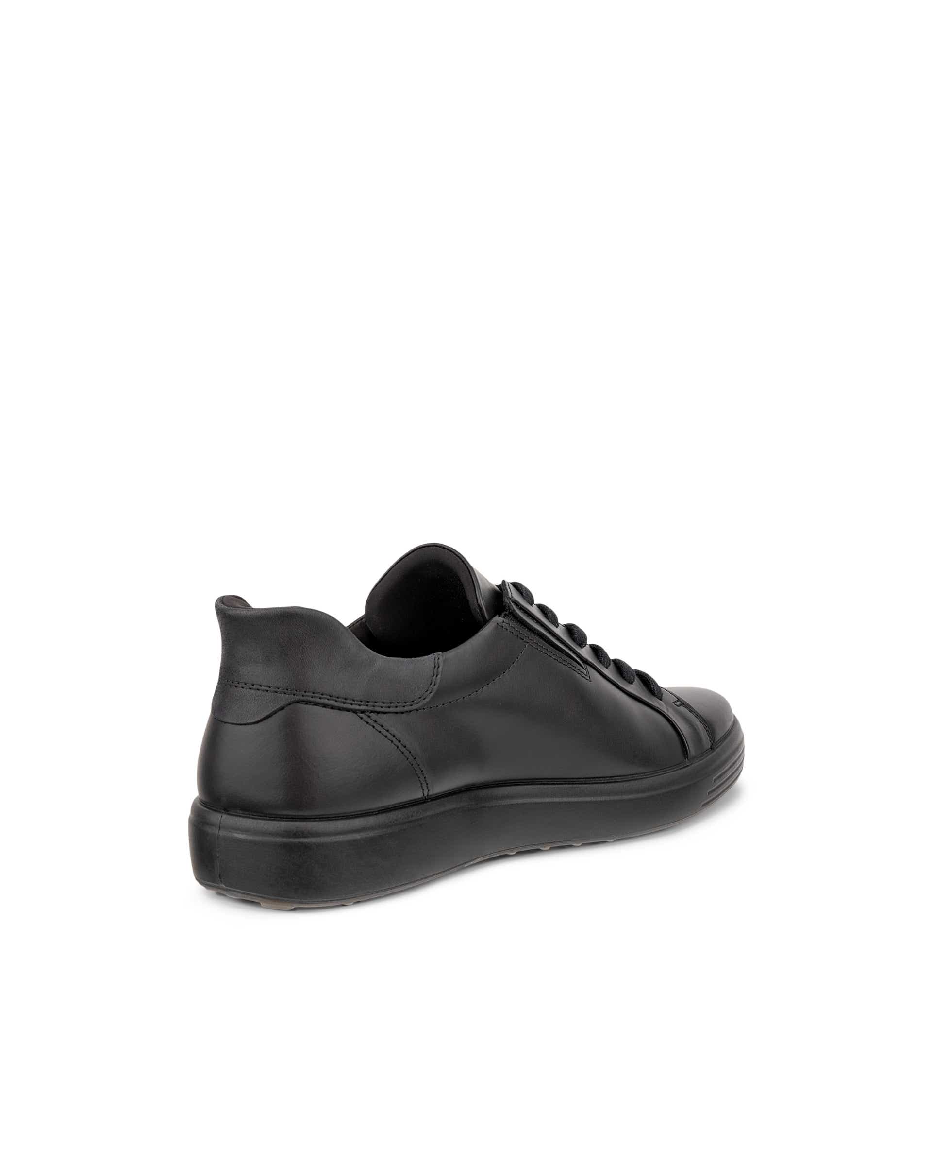 ECCO® SOFT 7 heren leren sneaker - Zwart - Back