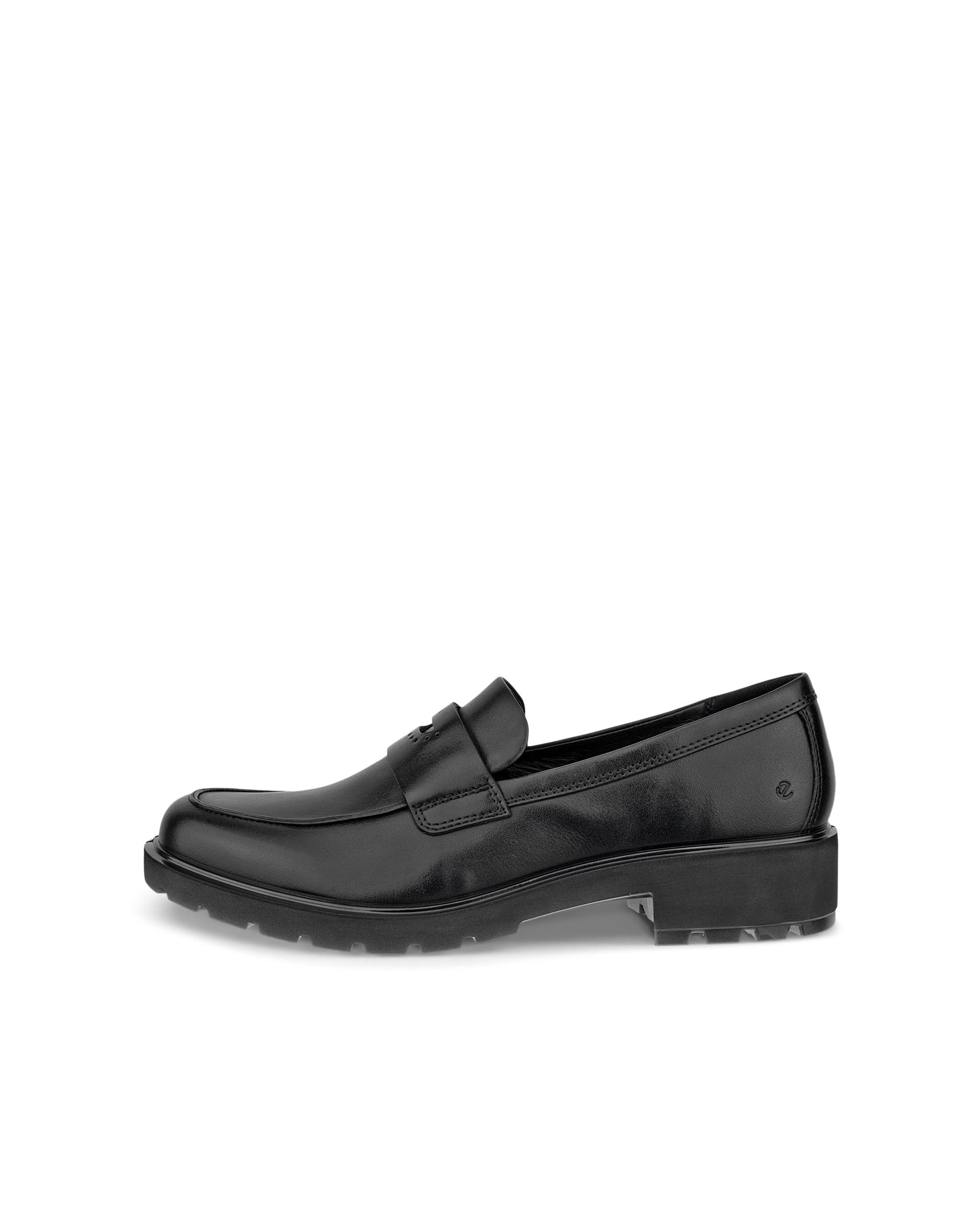 Women's ECCO® METROPOLE VIENNA Leather Loafer - Black - Outside
