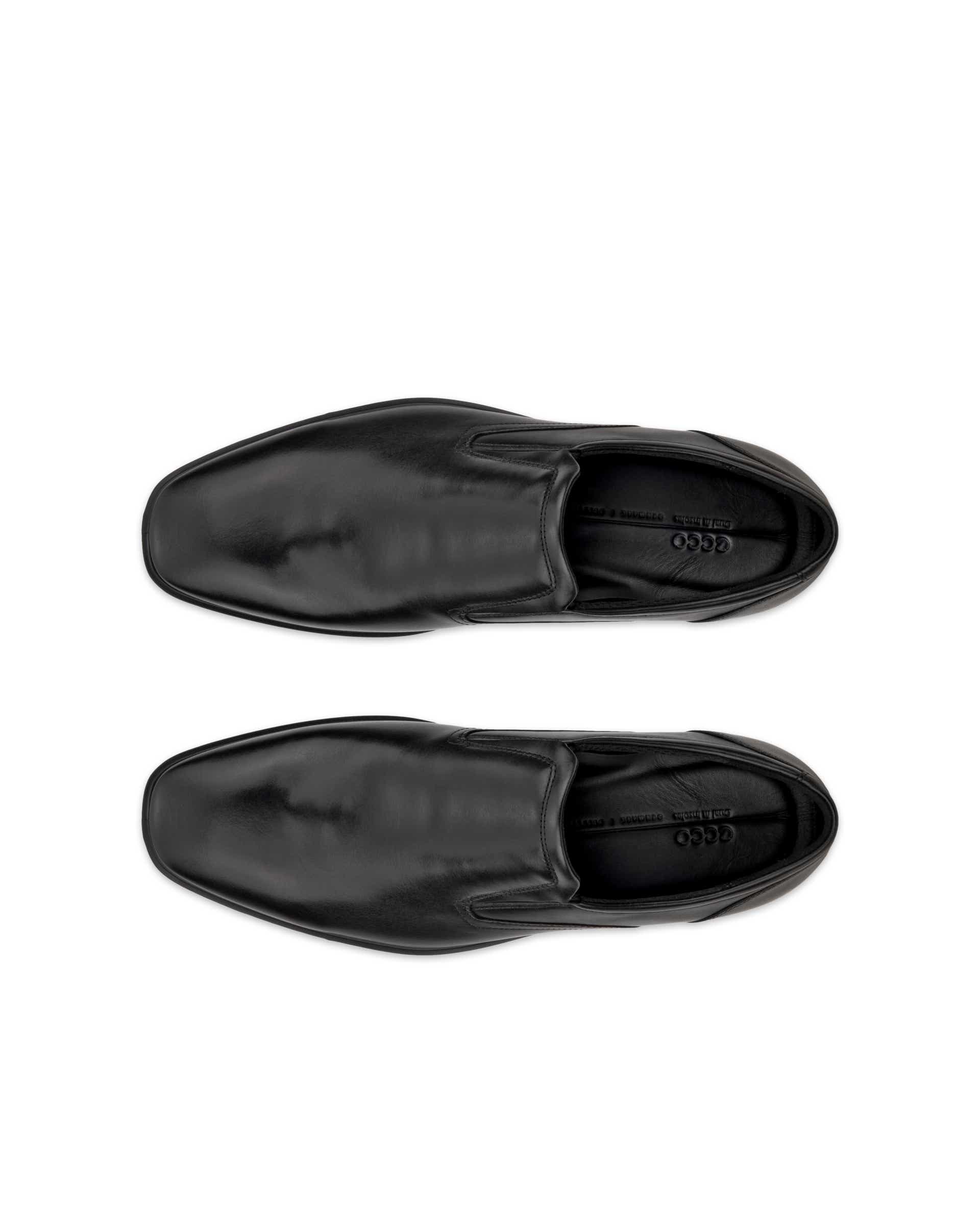 ECCO® Metropole Milan chaussures sans lacet en cuir pour homme - Noir - Top left pair