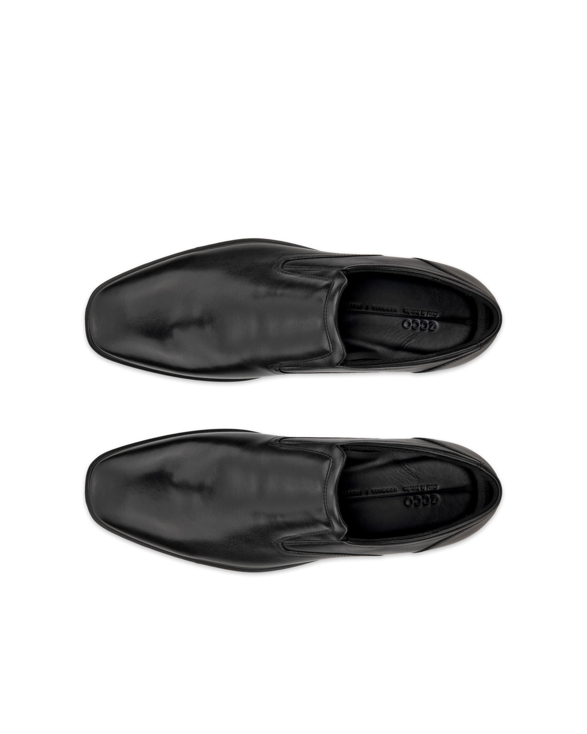 ECCO® Metropole Milan chaussures sans lacet en cuir pour homme - Noir - Top left pair