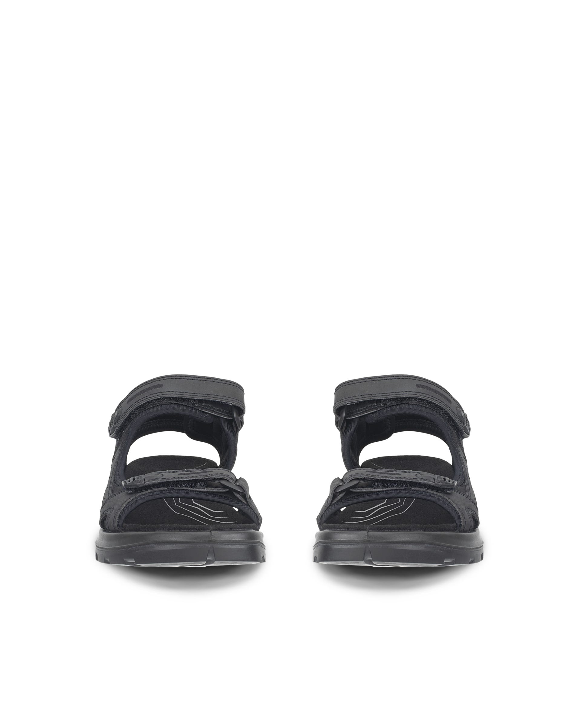 Women's ECCO® Offroad Textile Two Strap Sandal - Black - Front pair