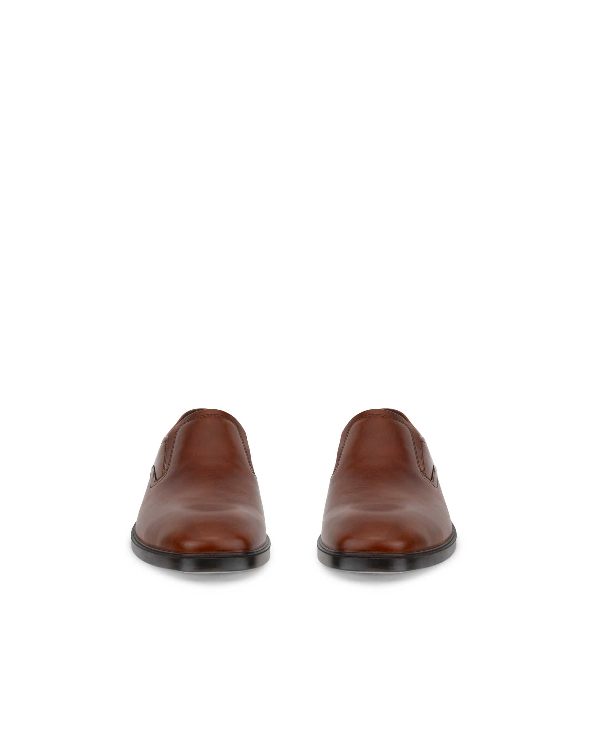 ECCO® Metropole Milan chaussures sans lacet en cuir pour homme - Brun - Front pair