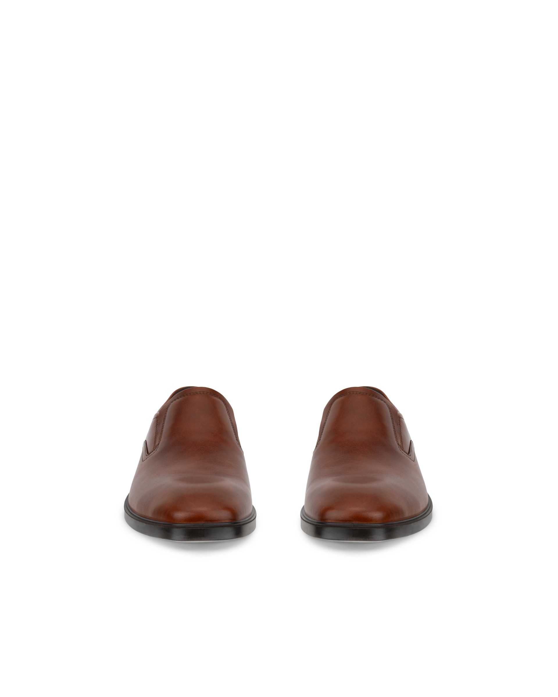 ECCO® Metropole Milan chaussures sans lacet en cuir pour homme - Brun - Front pair