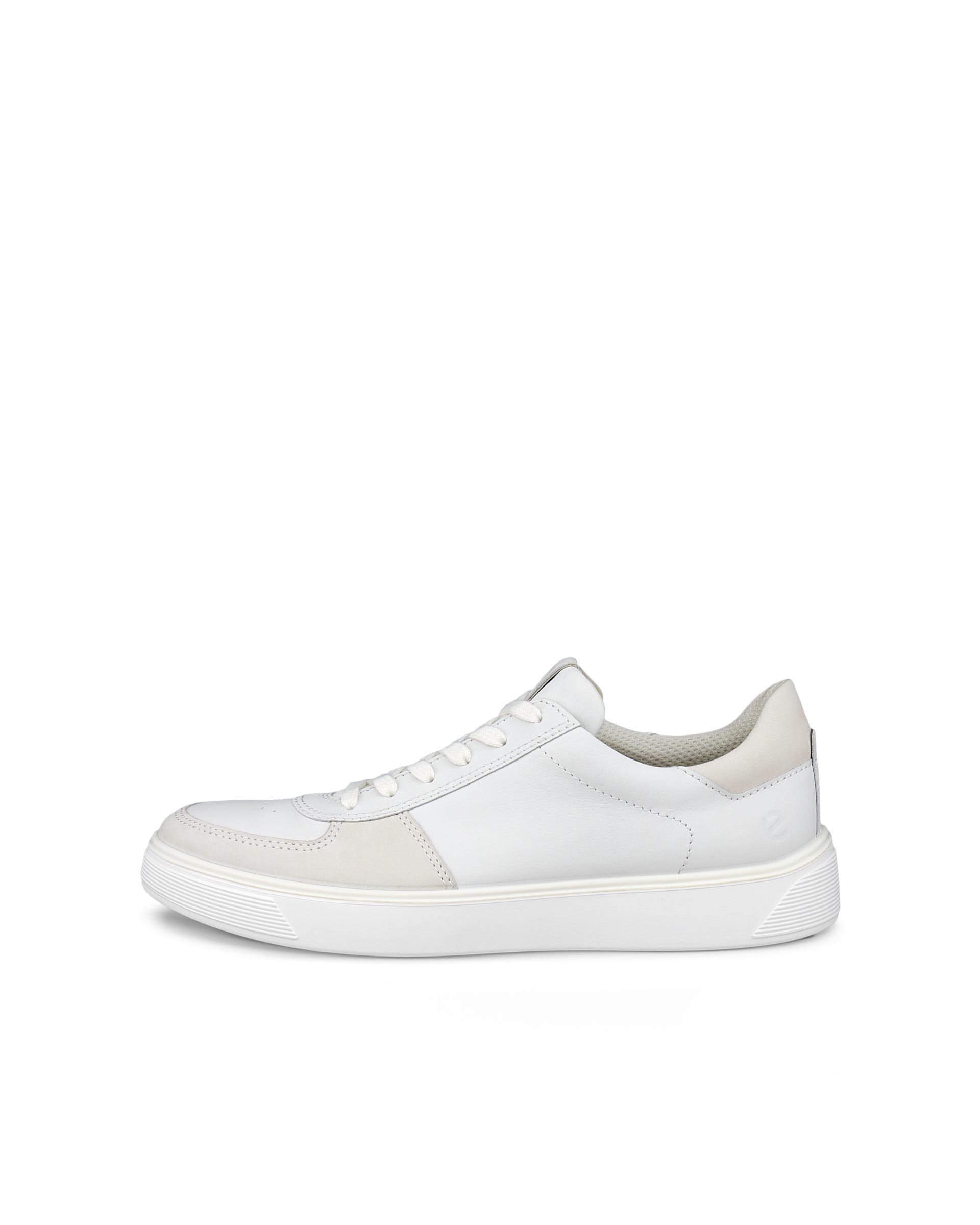 Men's ECCO® Street Tray Leather Sneaker - White - Outside