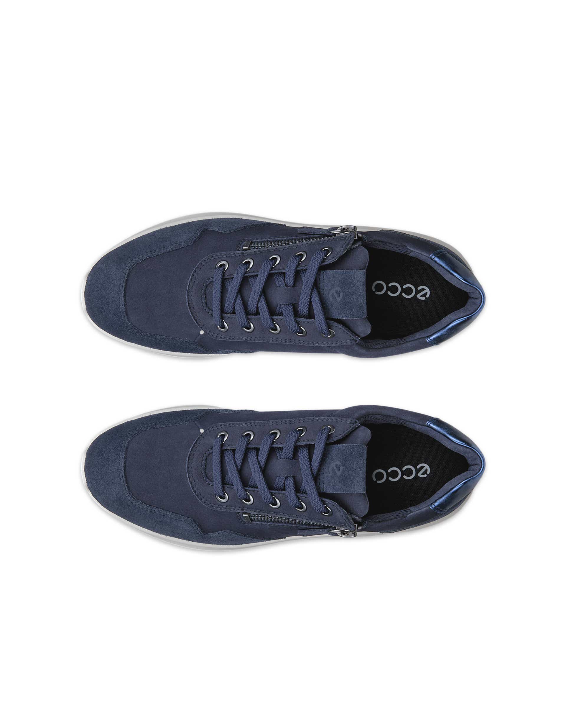 Women's ECCO® VALERIE Nubuck Trainer - Blue - Top left pair