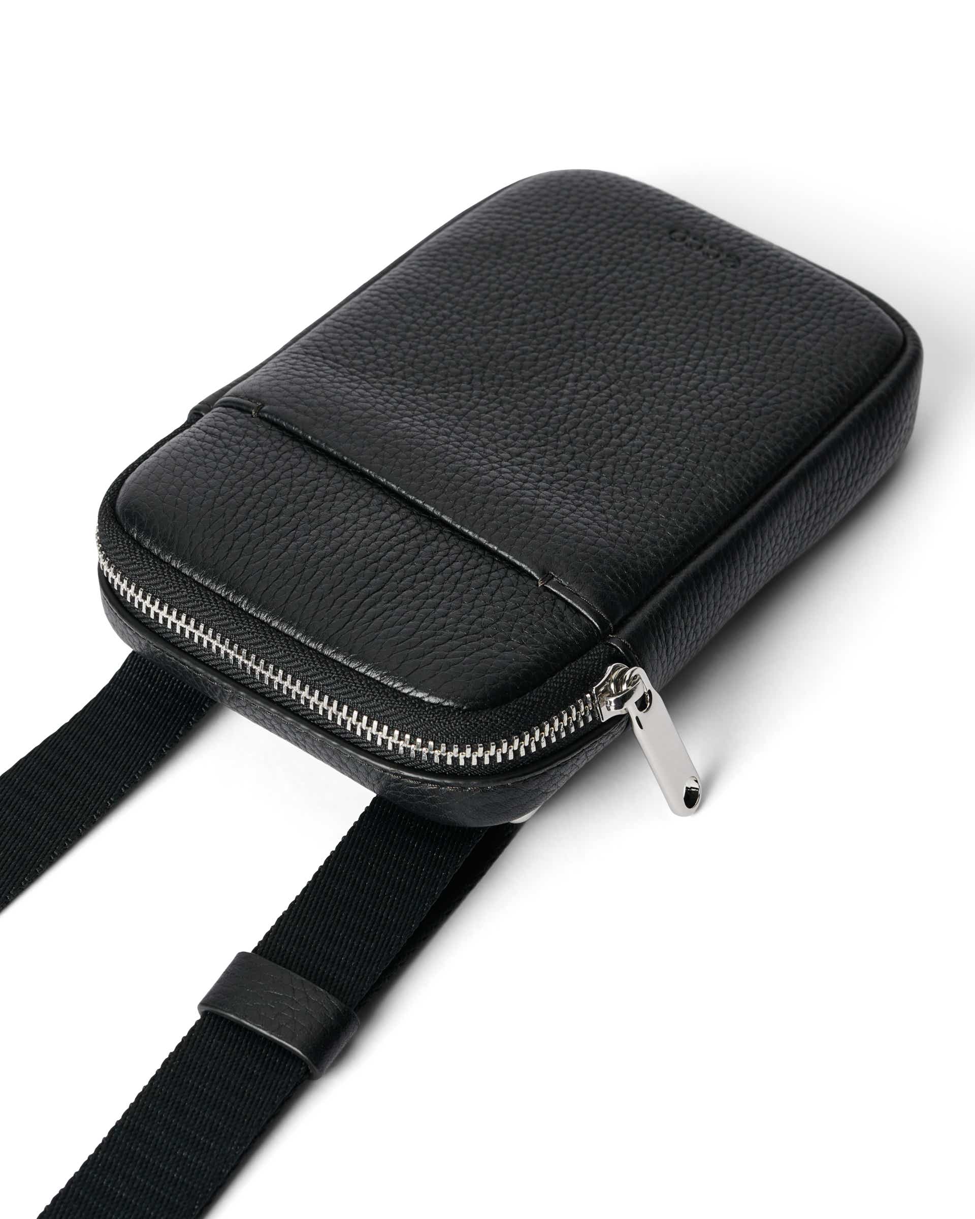 ECCO Phone Carry Pebbled レザースマホバッグ - ブラック - Detail-1