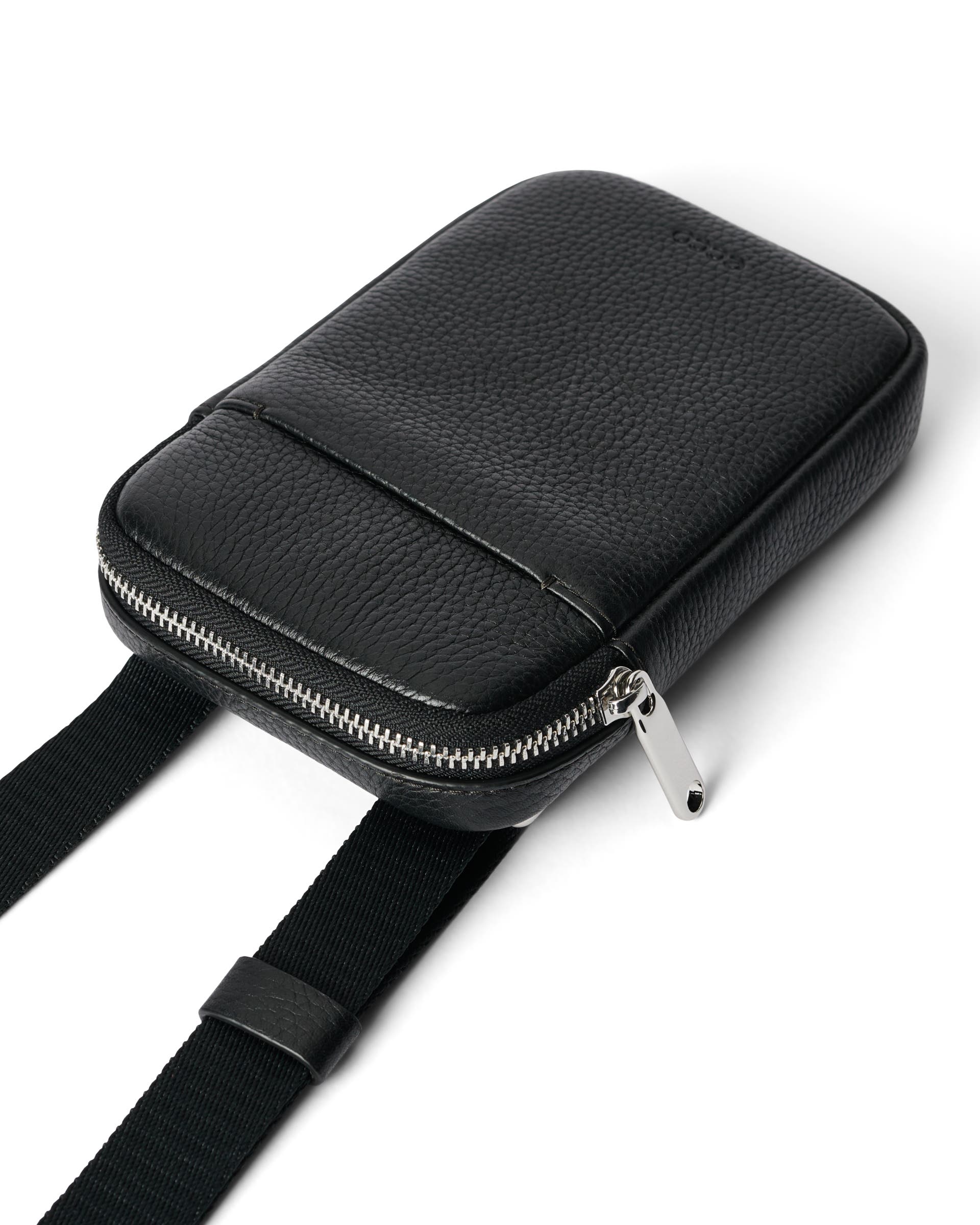 ECCO Phone Carry Pebbled レザースマホバッグ - ブラック - Detail-1