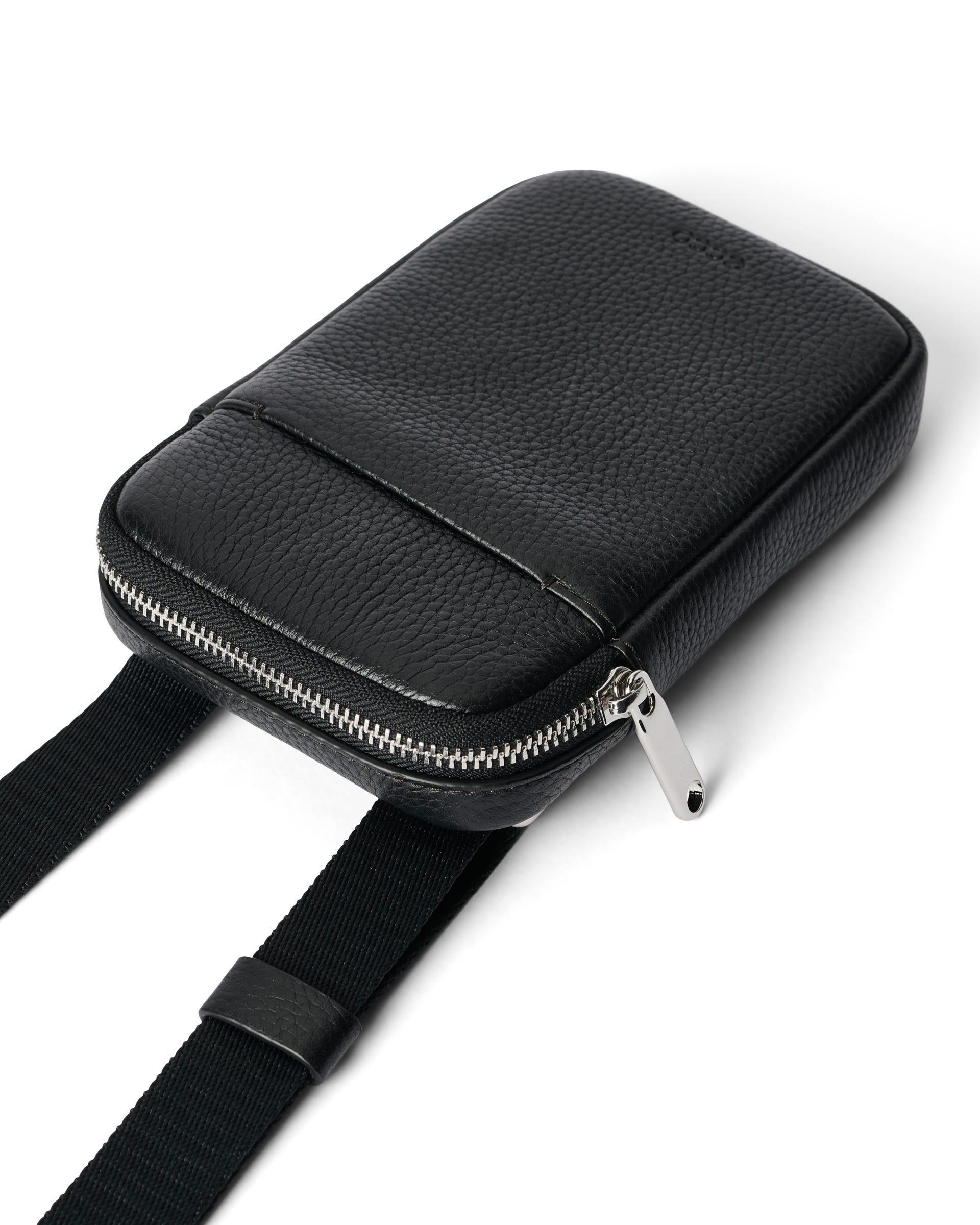 ECCO Phone Carry Pebbled レザースマホバッグ - ブラック - Detail-1