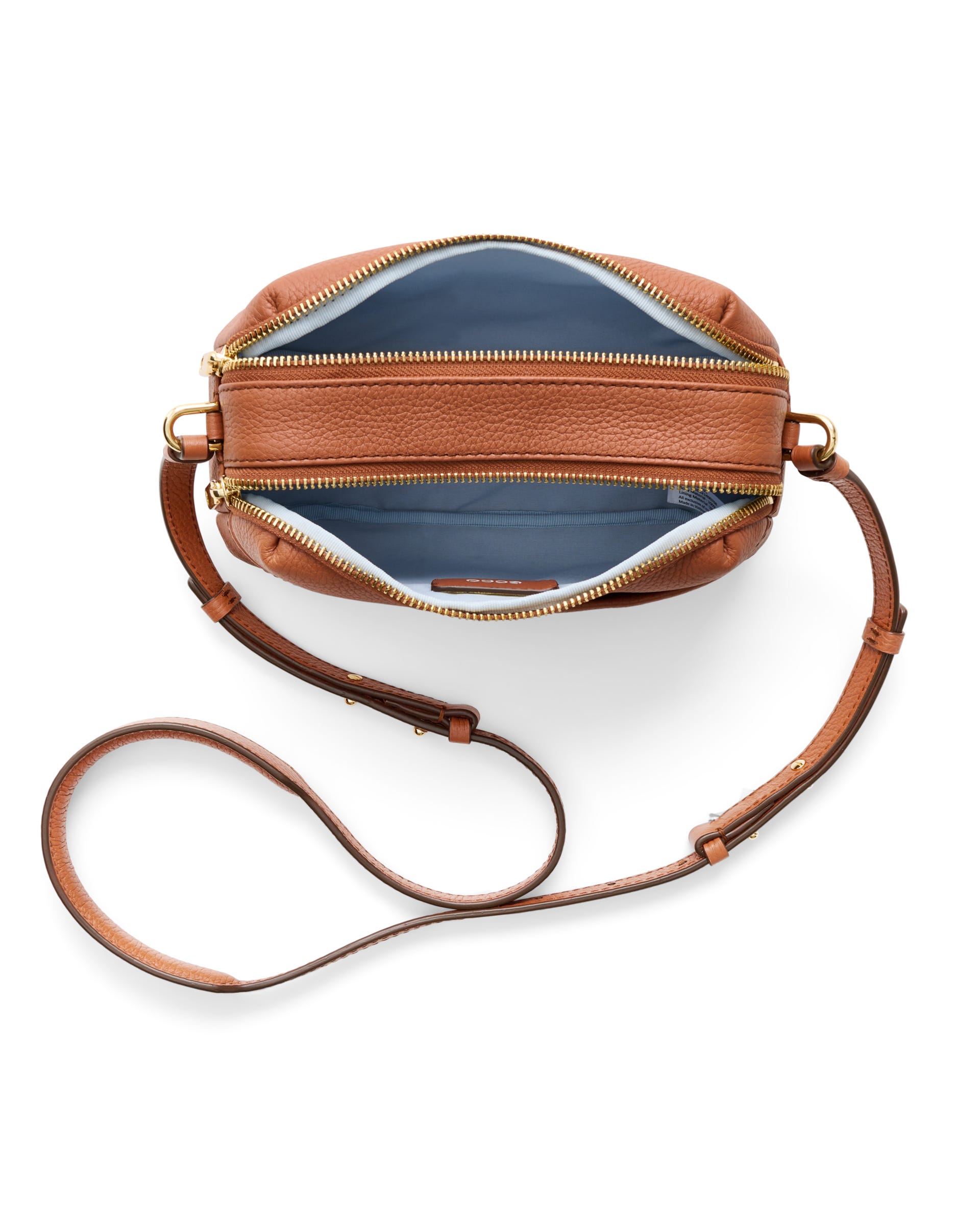 ECCO® Leather Curve Camera Bag - Brown - Birdeye