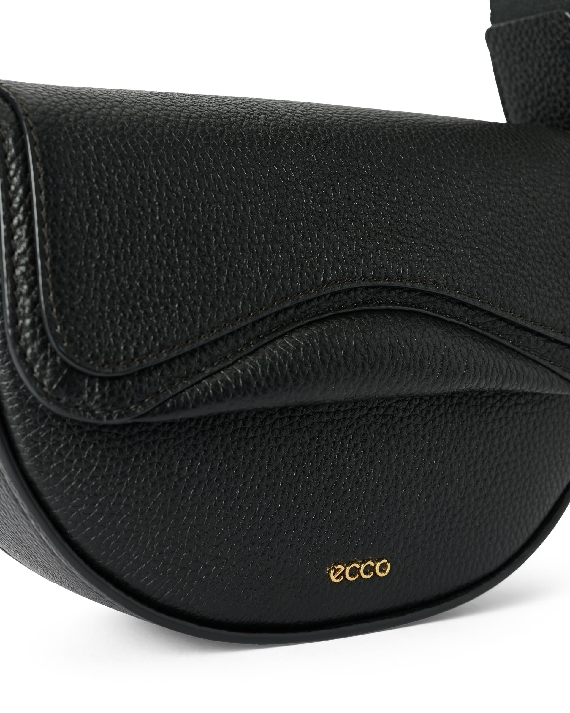 Skórzana torebka przez ramię ECCO® Saddle Bag - Czarny - Detail-1