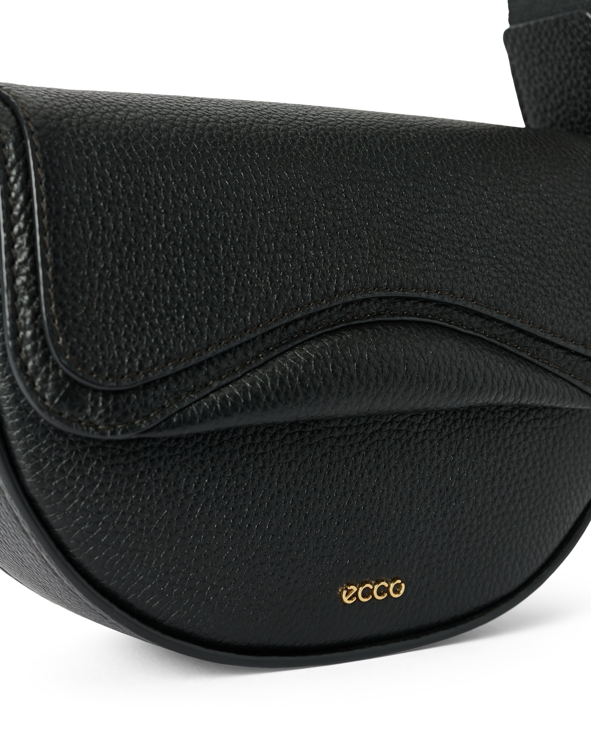 ECCO® Saddle Bag kožna torba preko ramena - Crna - Detail-1
