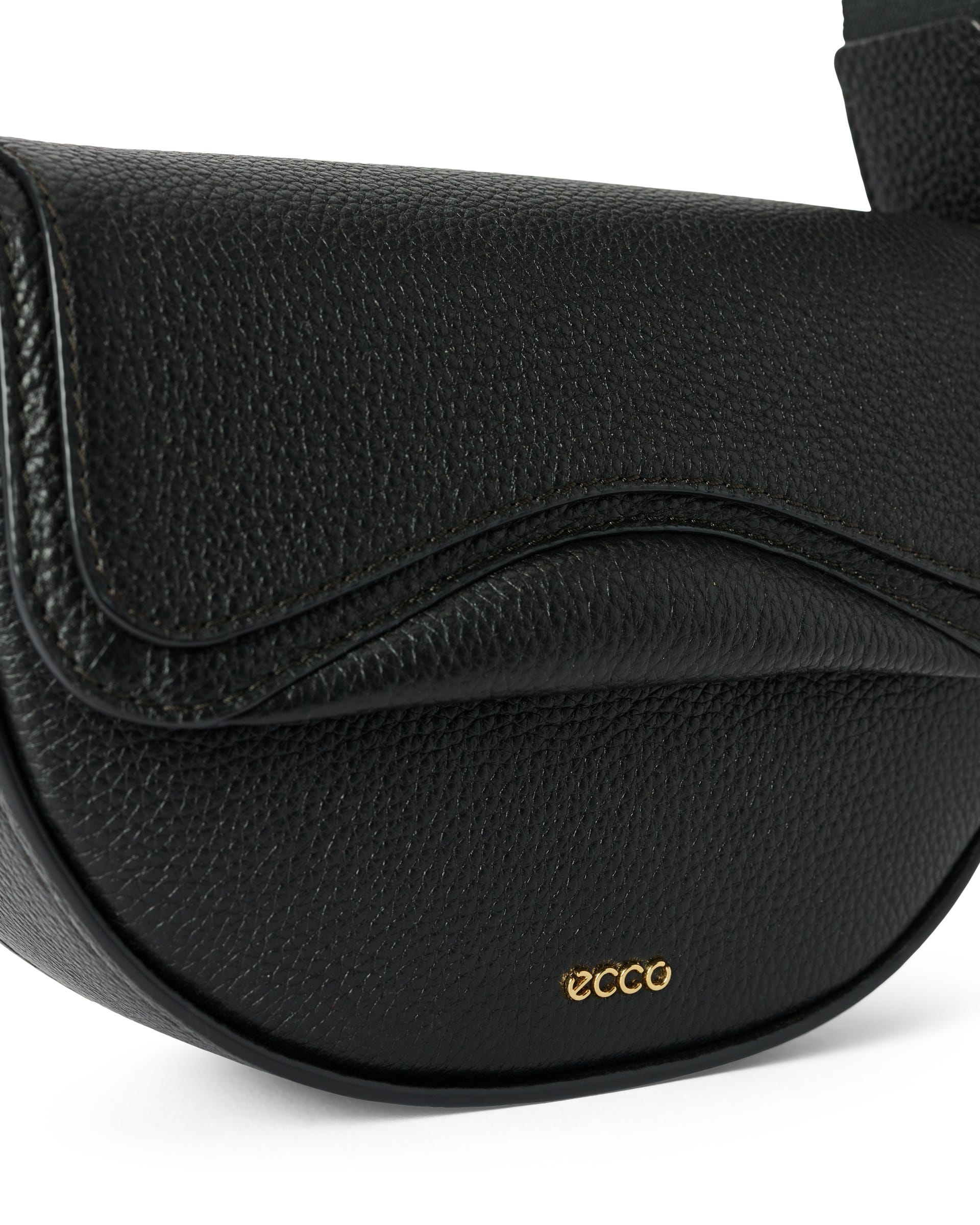 Skórzana torebka przez ramię ECCO® Saddle Bag - Czarny - Detail-1