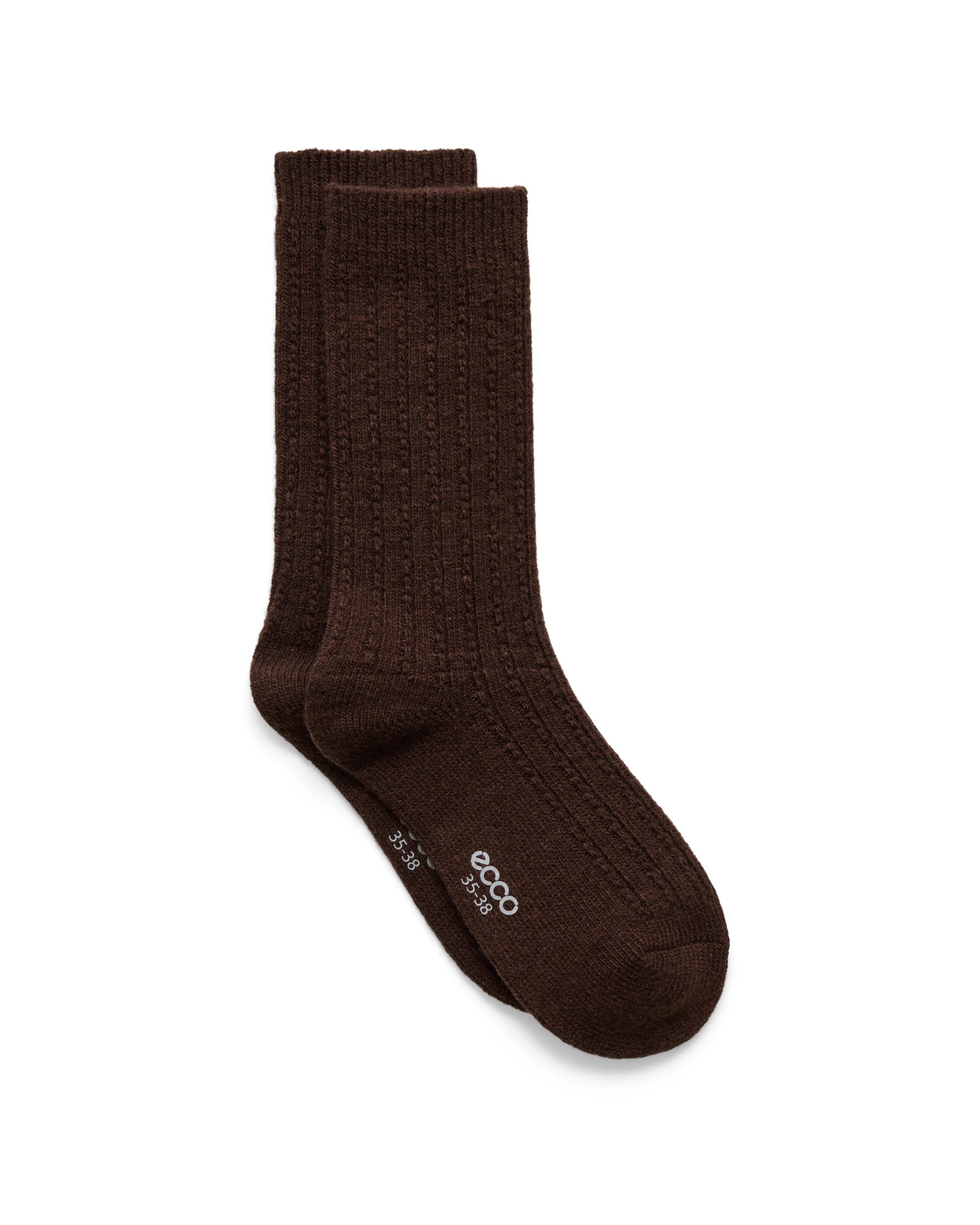 ECCO® HYGGE CABLE KNIT MID-CUT Unisex Stricksocken mit Zopfmuster - Braun - Main