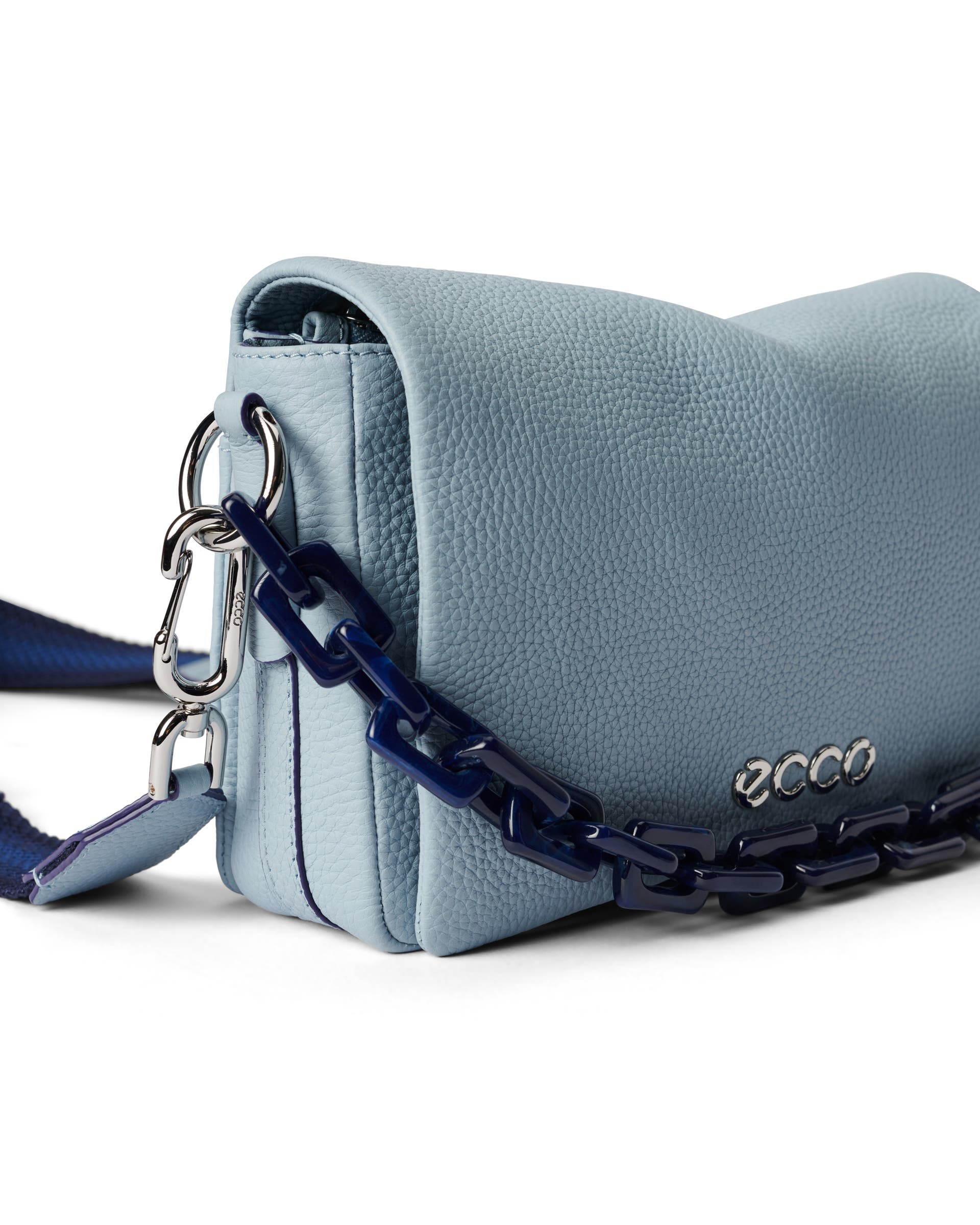 ECCO Pinch Large Soft Pebbled With Chain レザークロスボディバッグ - ブルー - Detail-1