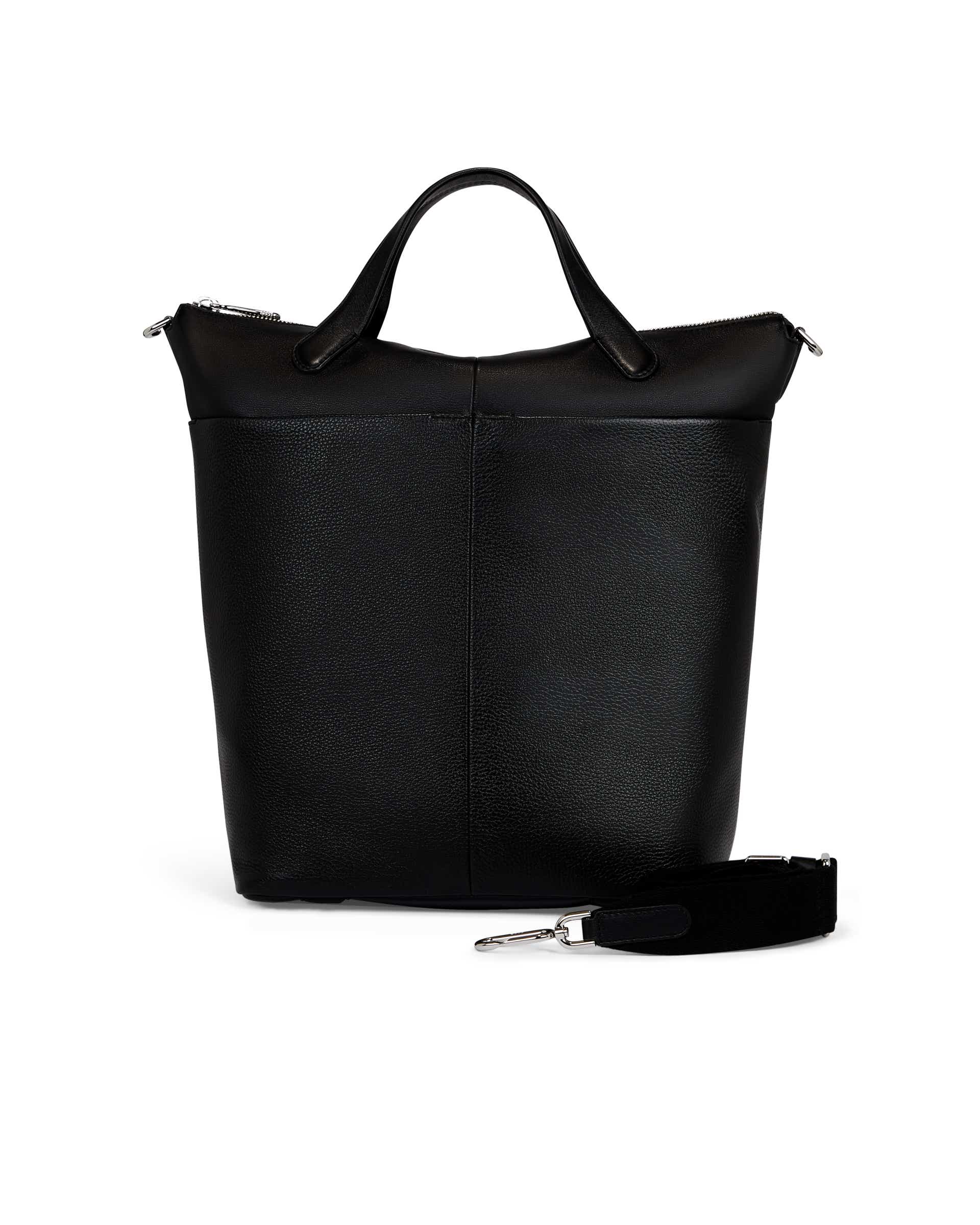 ECCO® Textureblock Leather Tote Bag - Black - Main
