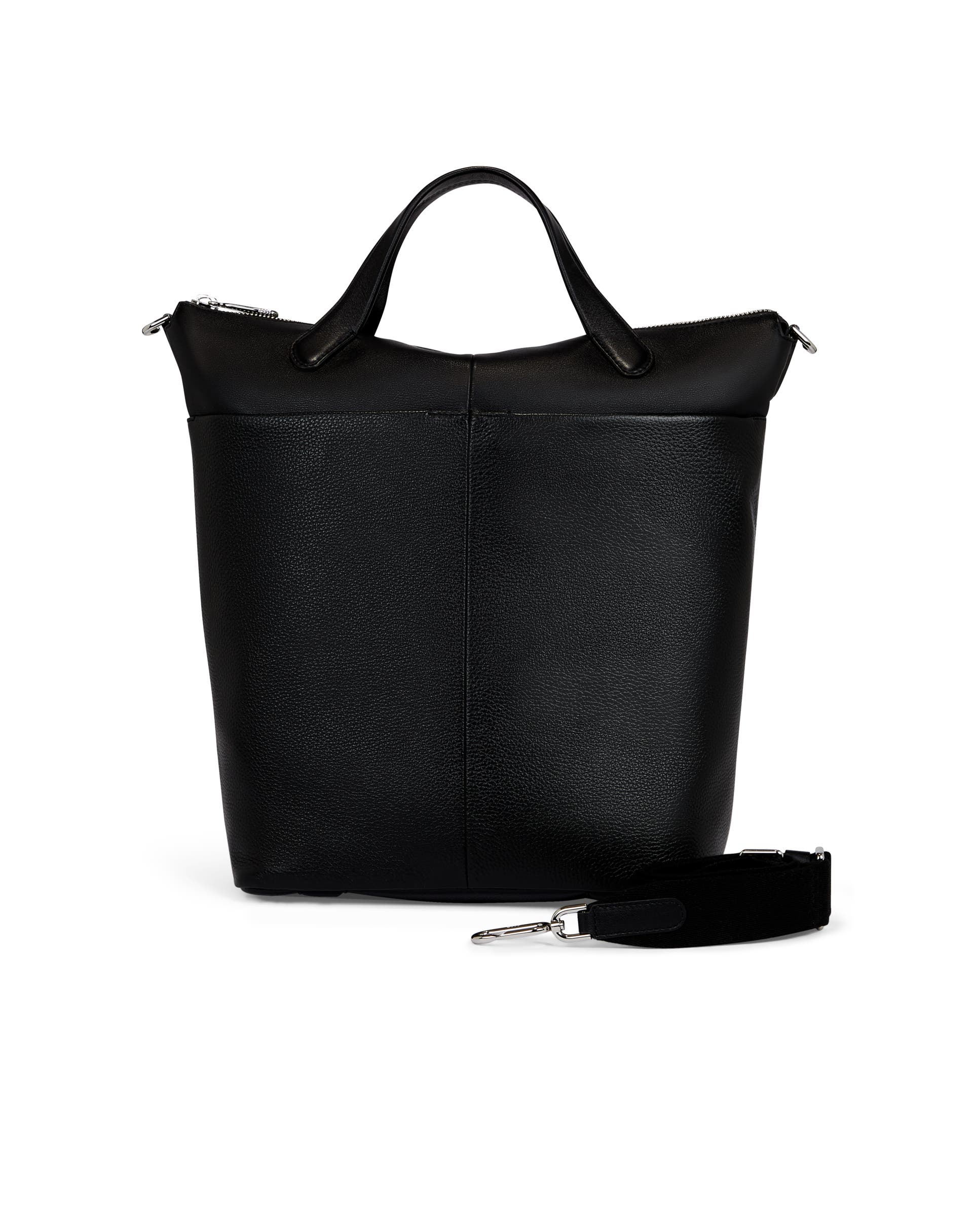 ECCO® Textureblock Leather Tote Bag - Black - Main