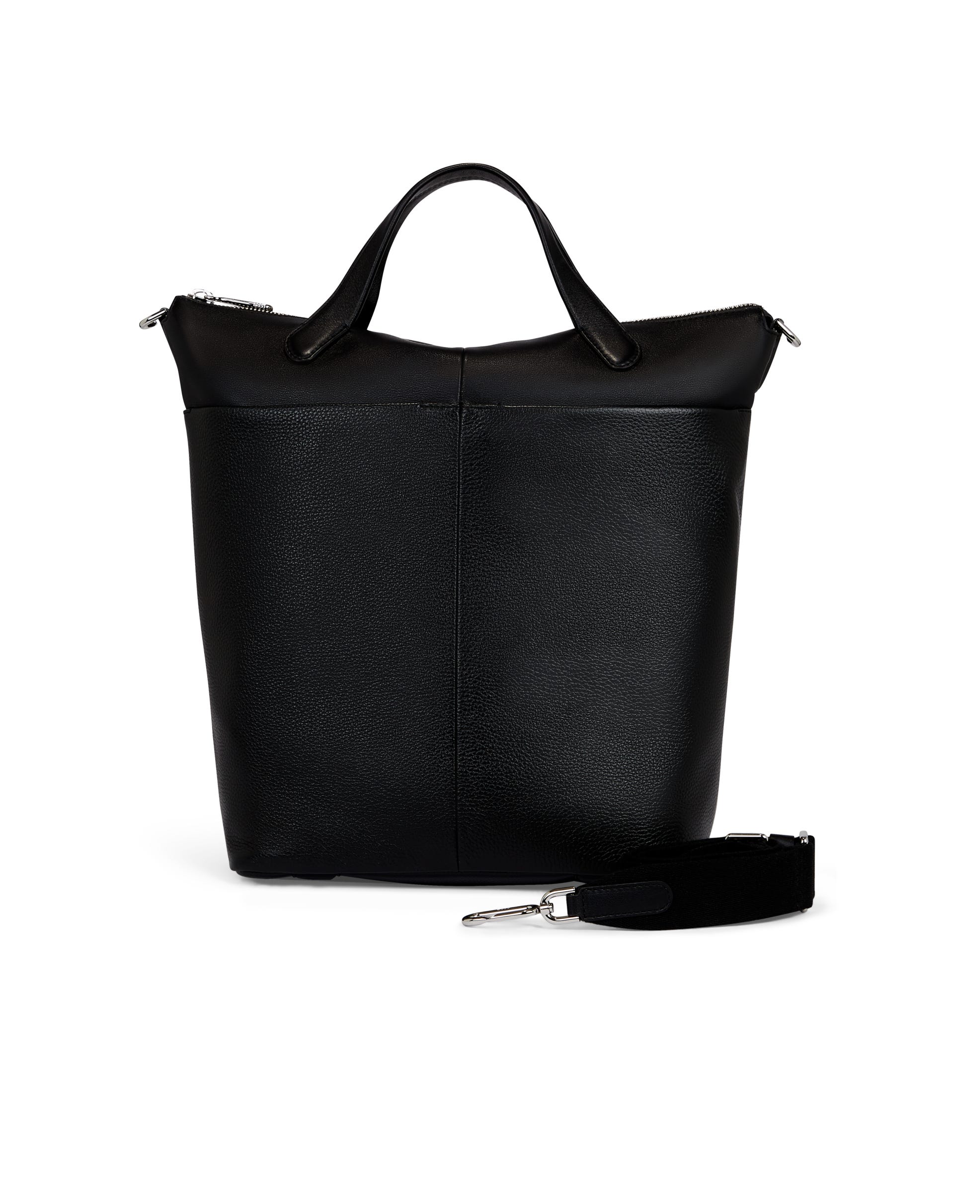 ECCO® Textureblock Leather Tote Bag - Black - Main