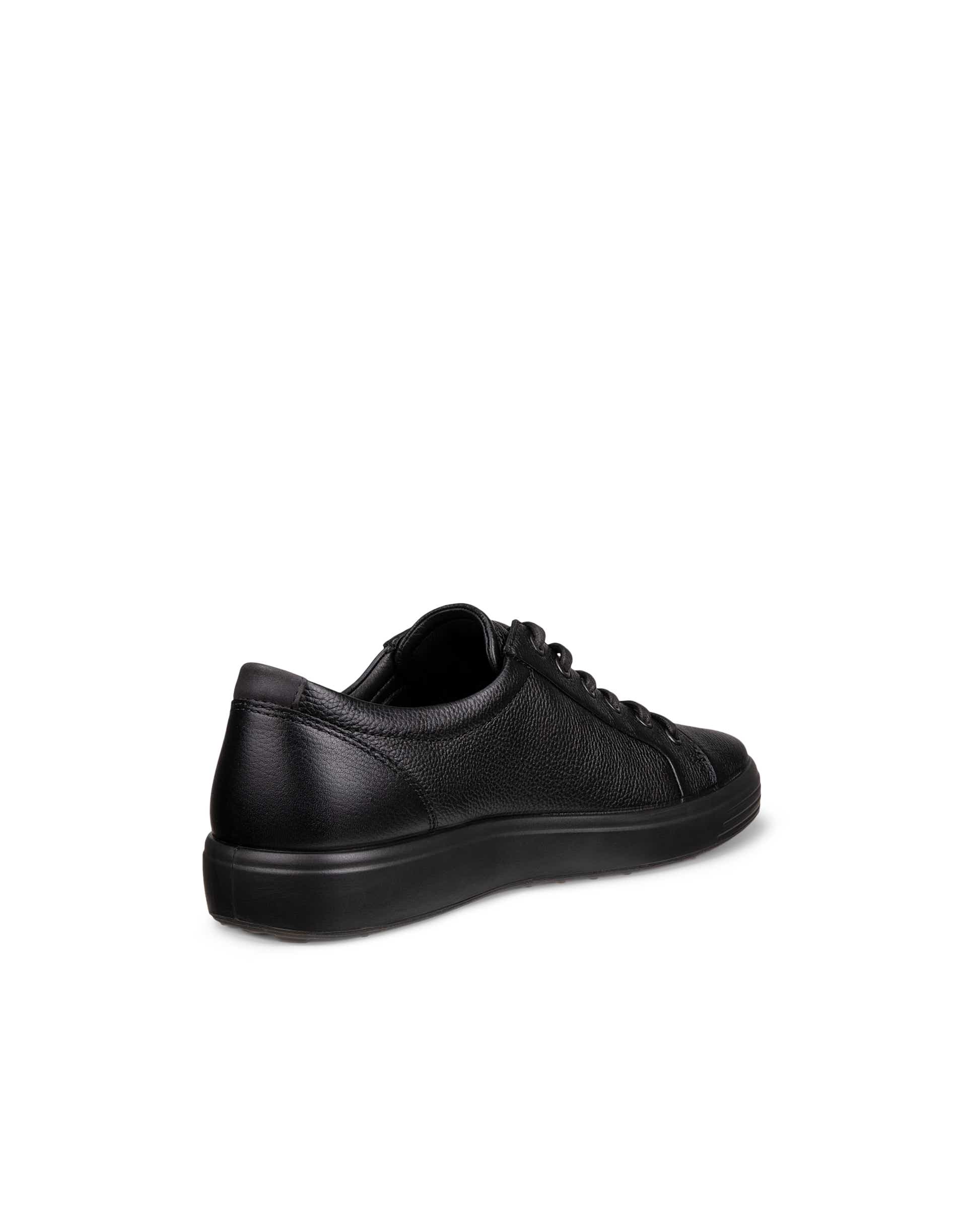 Men's ECCO® SOFT 7 Leather Sneaker - Black - Back