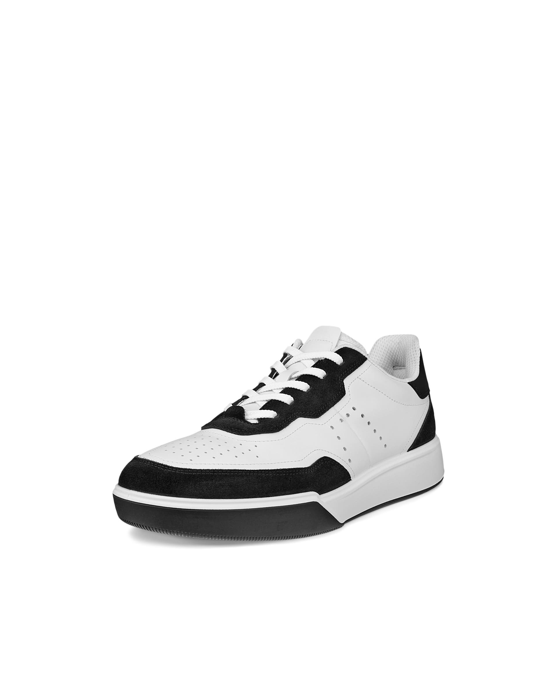 Men's ECCO® Street Court Leather Sneaker - White - Main