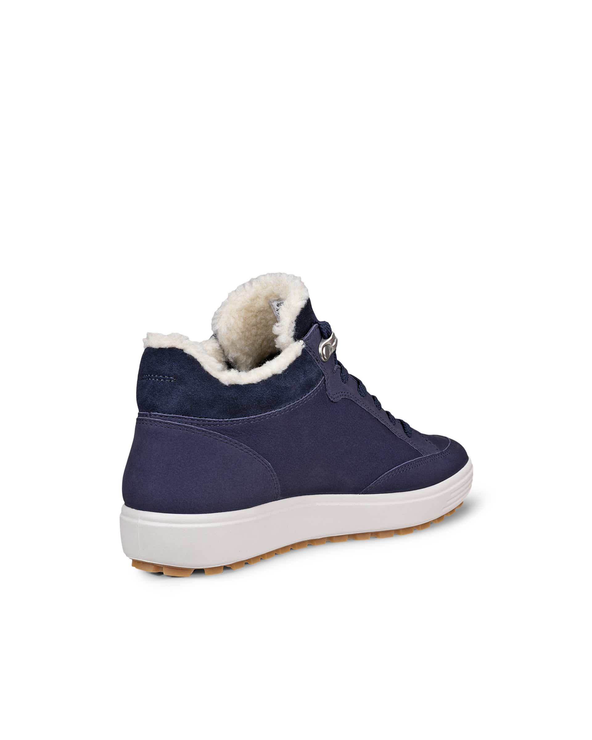 Women's ECCO® SOFT 7 TRED Nubuck Gore-Tex Mid-Cut Boot - Blue - Back