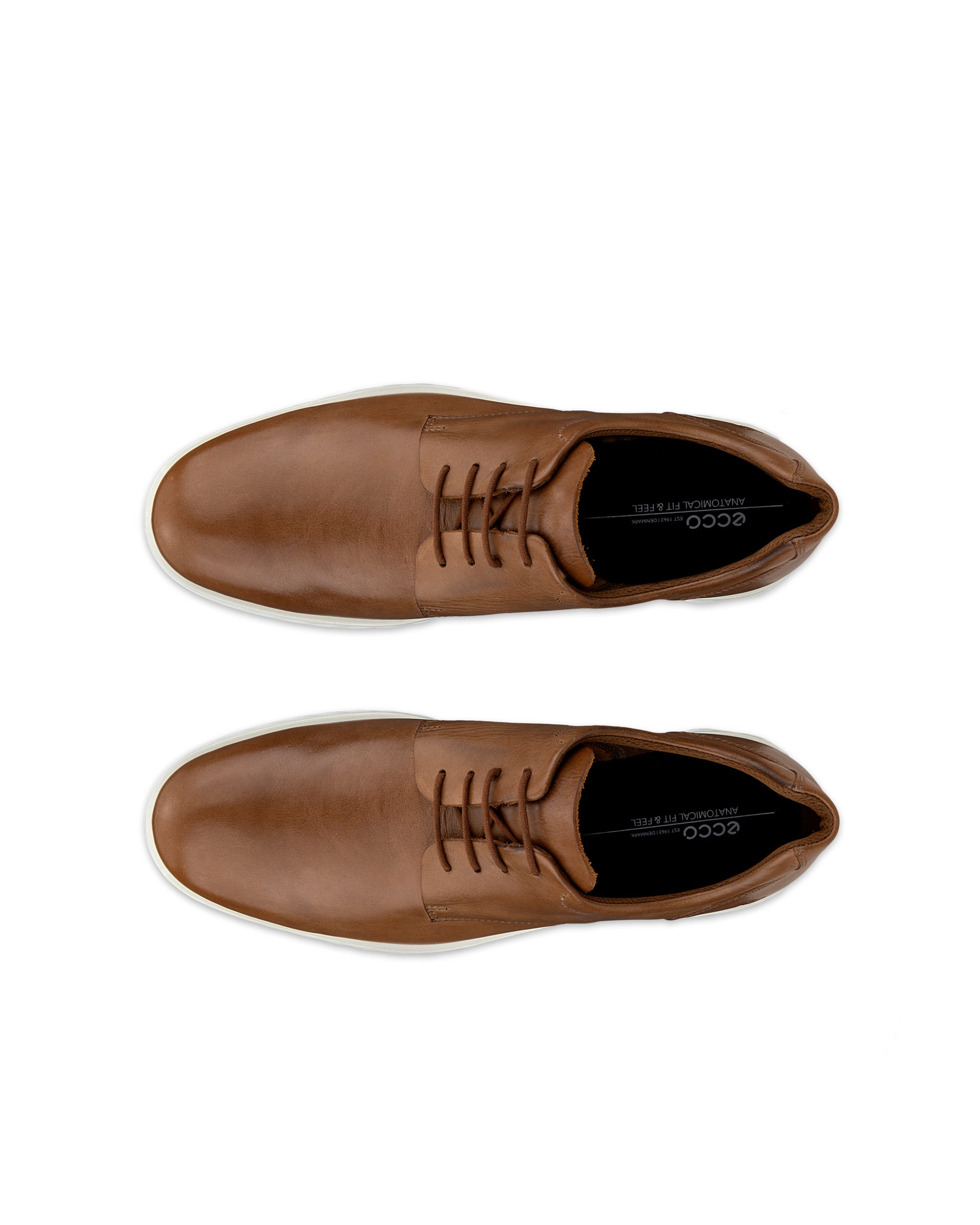 Men's ECCO® S Lite Leather Derby Shoe - Brown - Top left pair