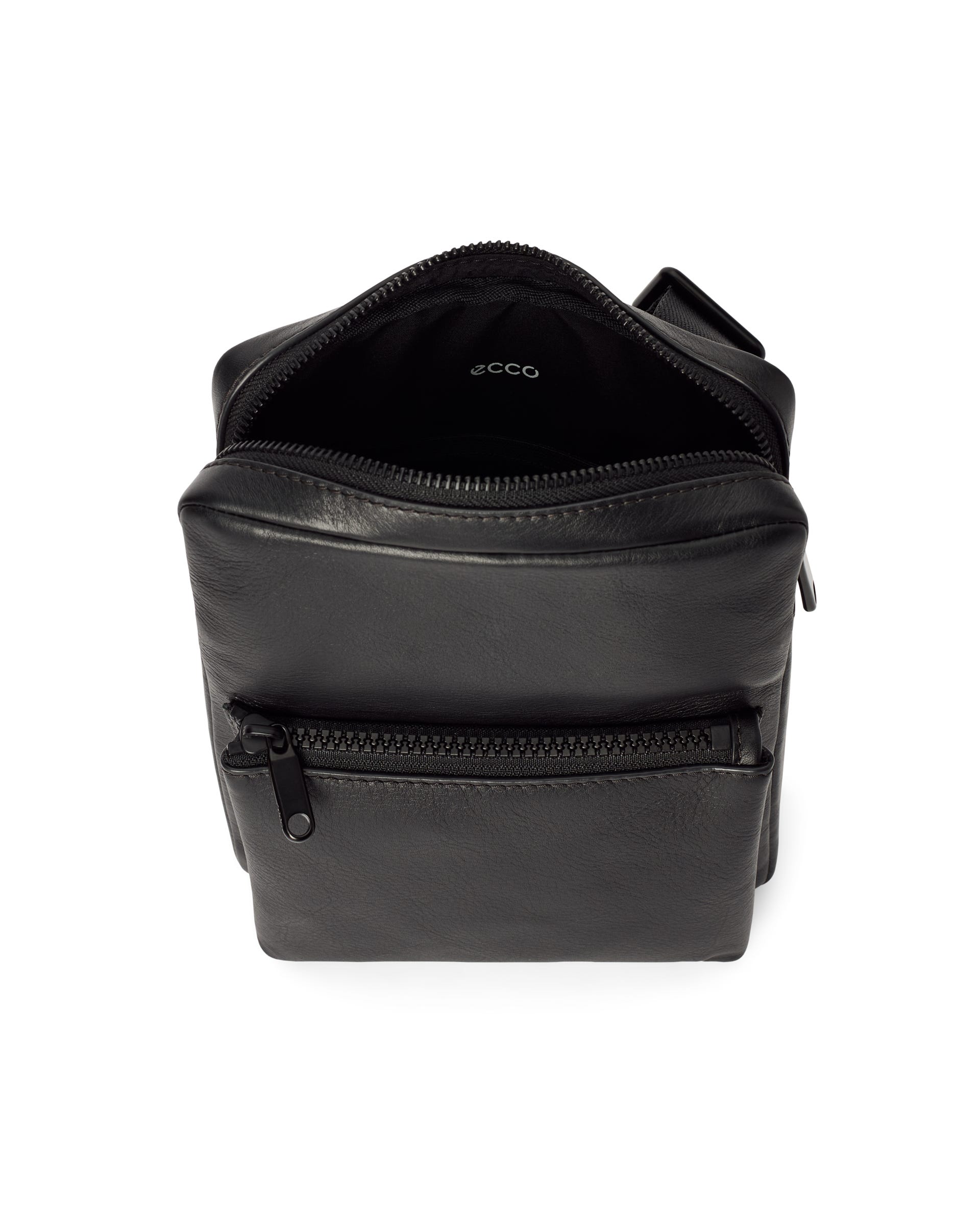 Pánska kožená plochá kabelka cez rameno ECCO® FLAT POUCH CITY - Čierna - Inside