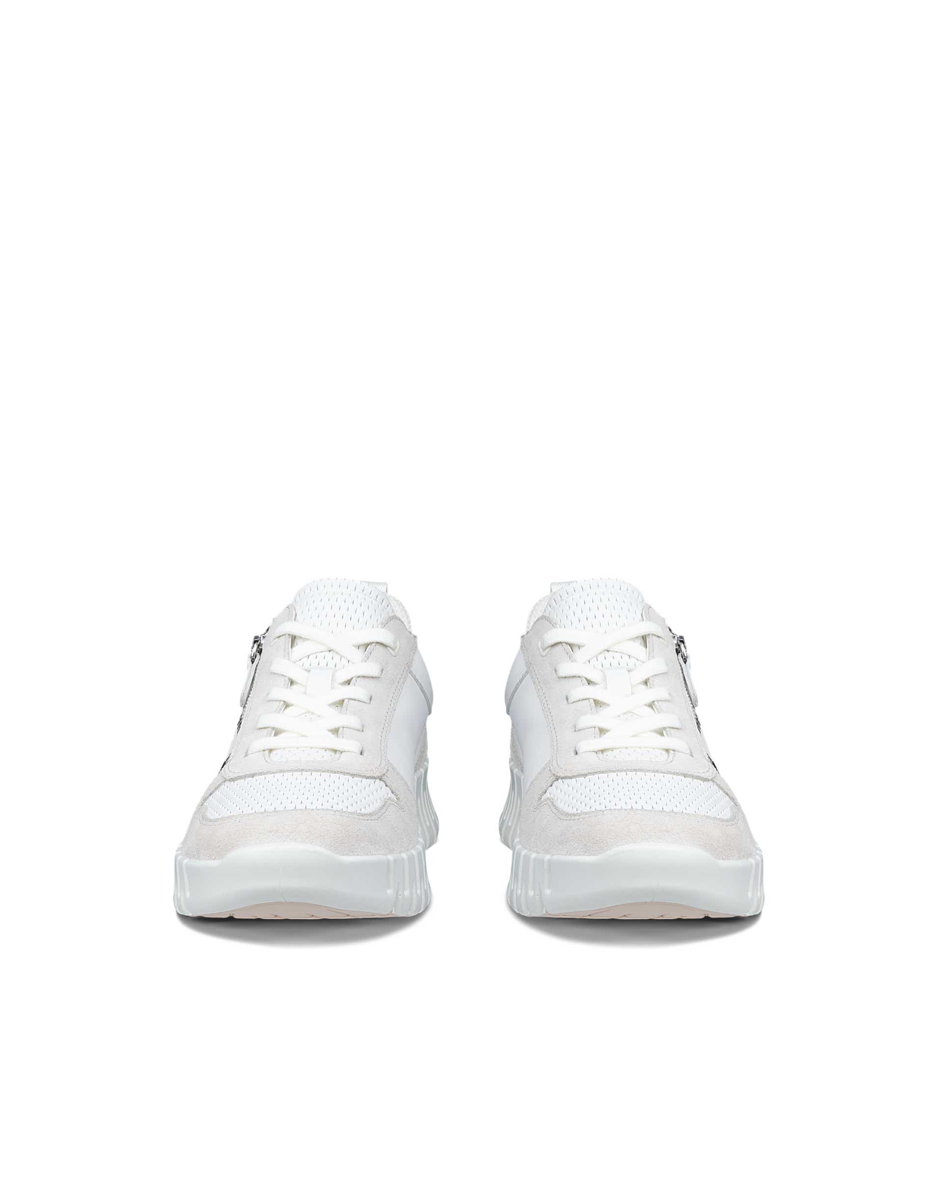 ECCO® GRUUV Damen Sneaker aus Leder & Textil - Weiss - Front pair