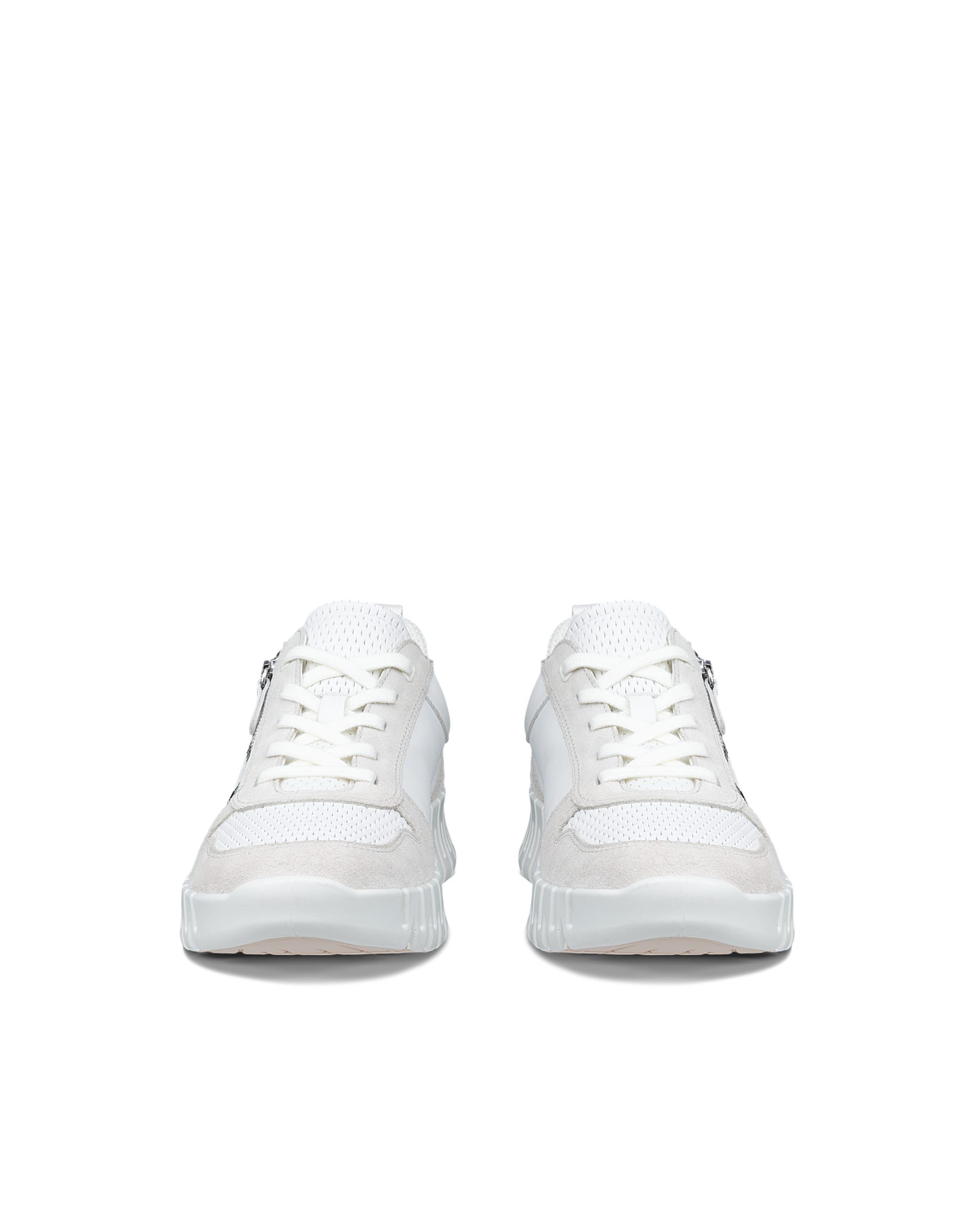 ECCO® GRUUV Damen Sneaker aus Leder & Textil - Weiss - Front pair