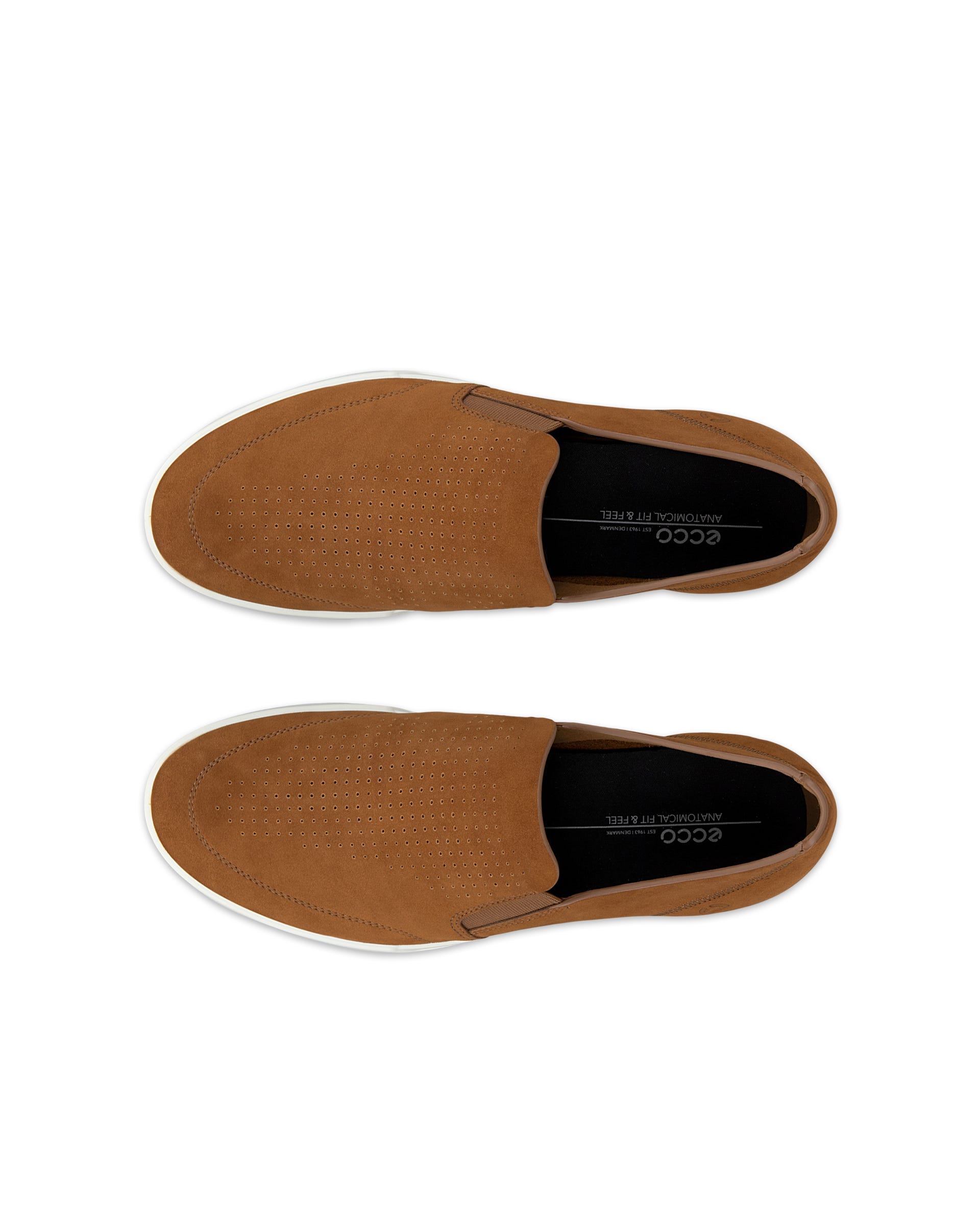 Men's ECCO® Travel Slip-On Shoe - Brown - Top left pair