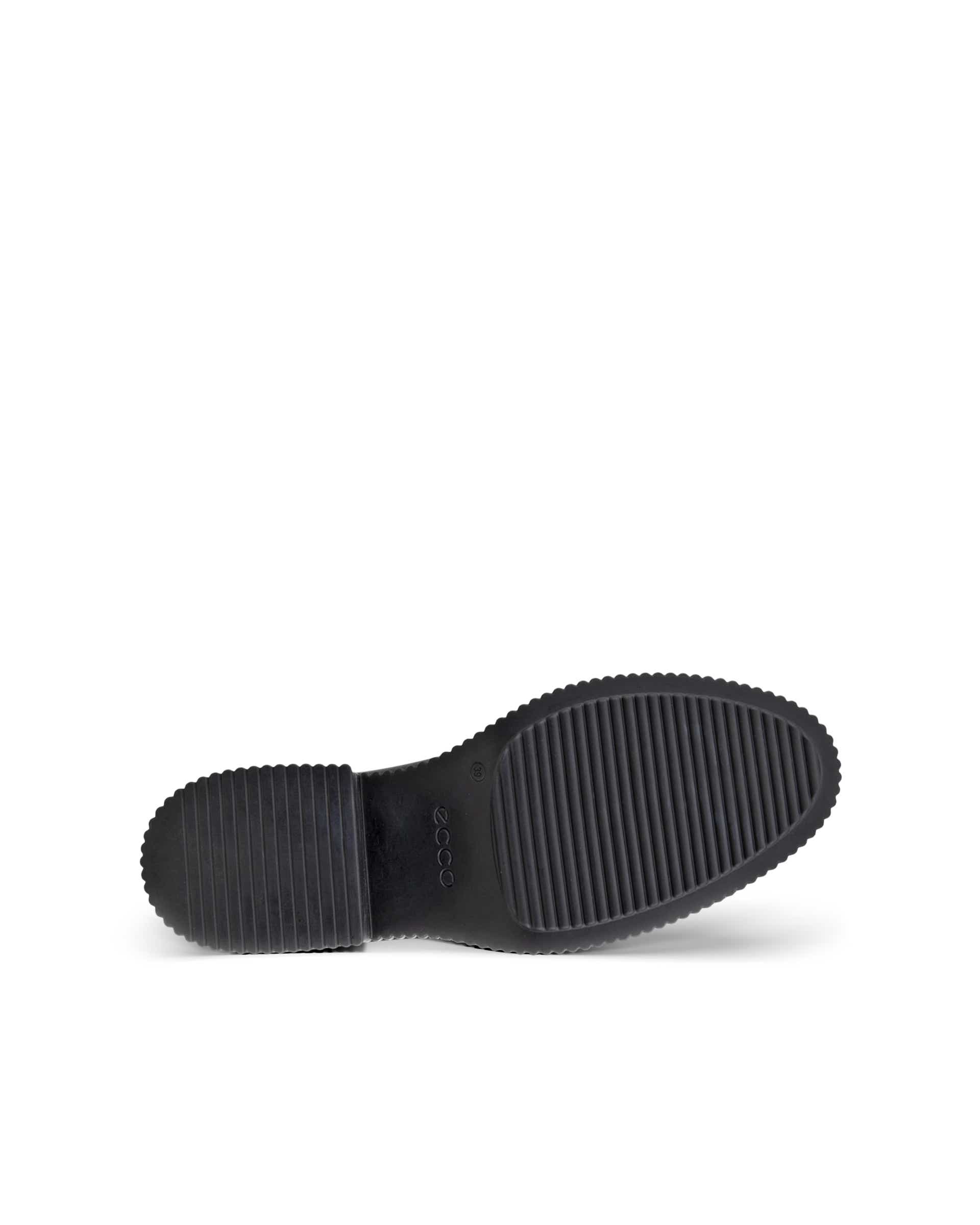 ECCO Fluted Heel ウィメンズ レザーアンクルブーツ - ブラック - Sole