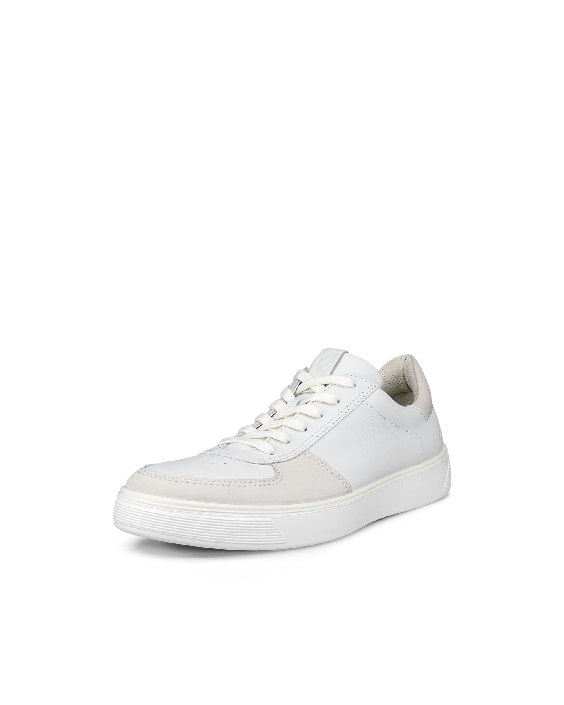 Men's ECCO® Street Tray Leather Sneaker - White - Main