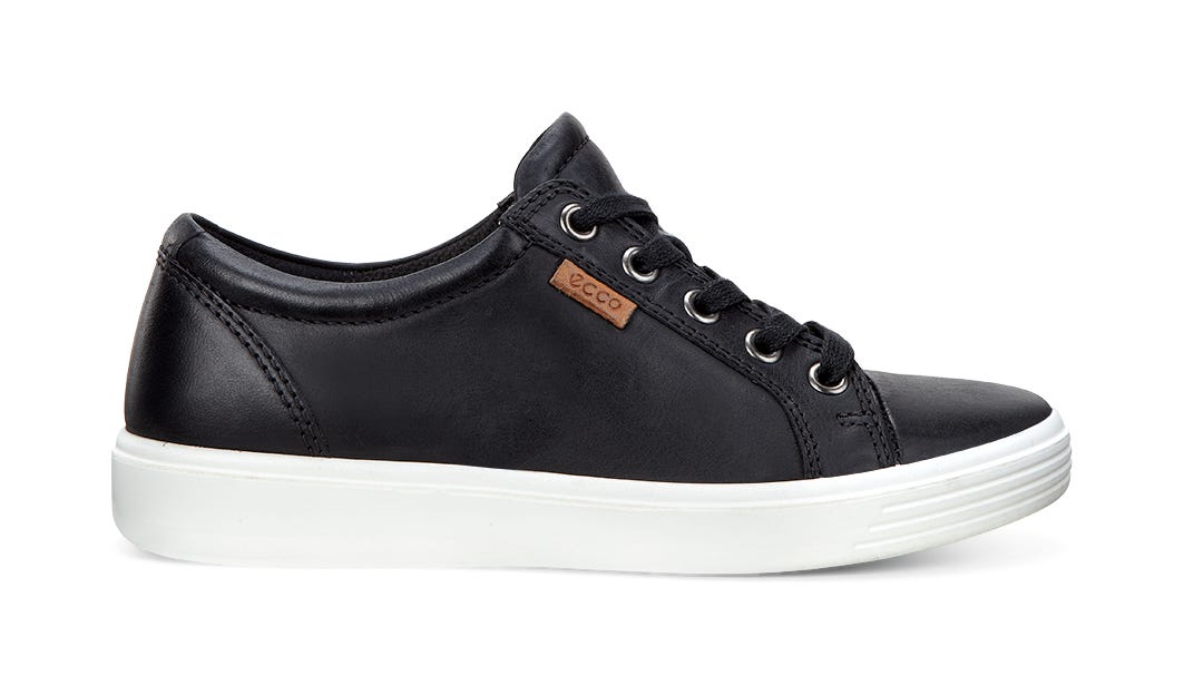 Kids' ECCO® S7 Teen Leather Sneaker - Black - Outside
