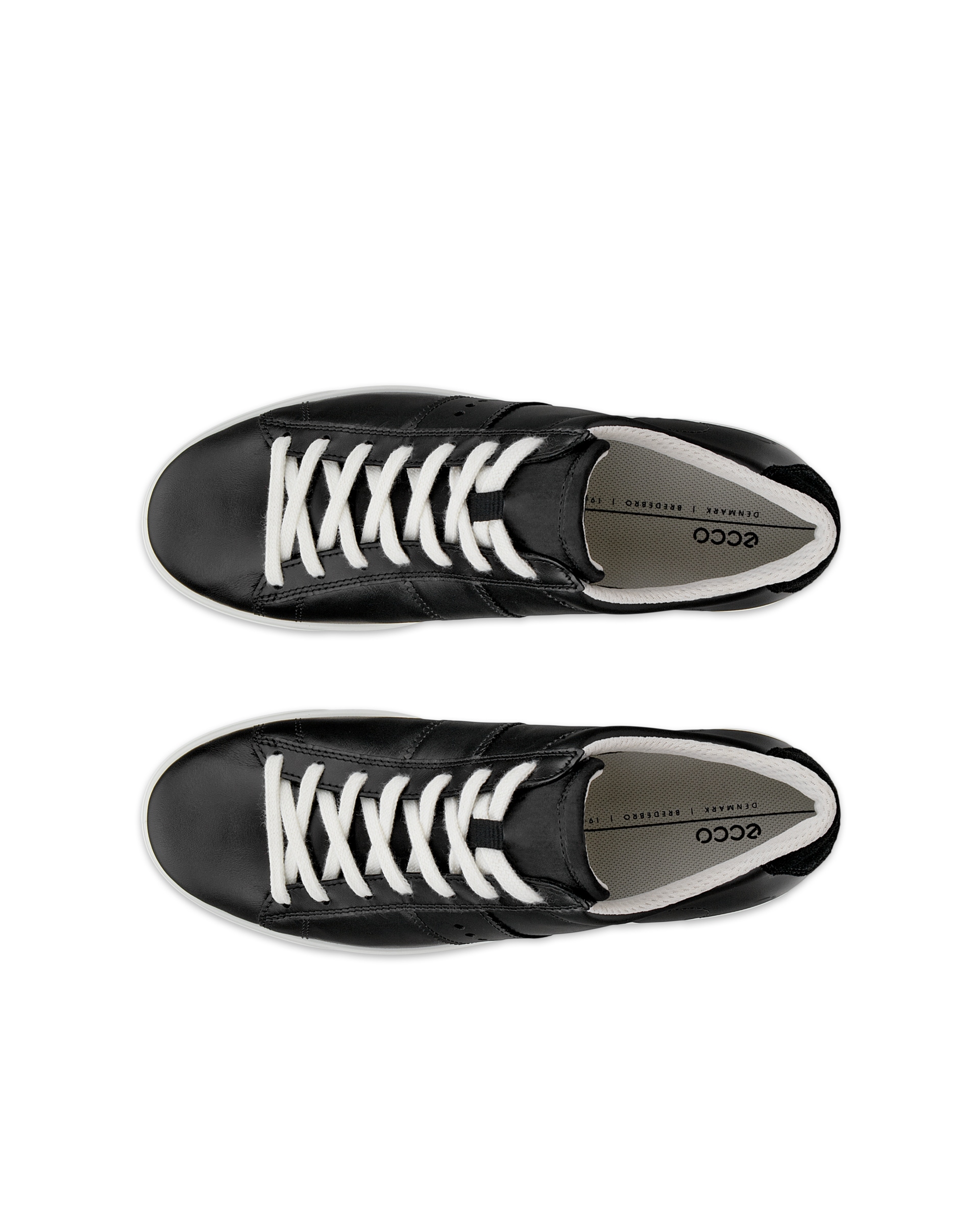 ECCO® Street Lite baskets en cuir pour femme - Noir - Top left pair