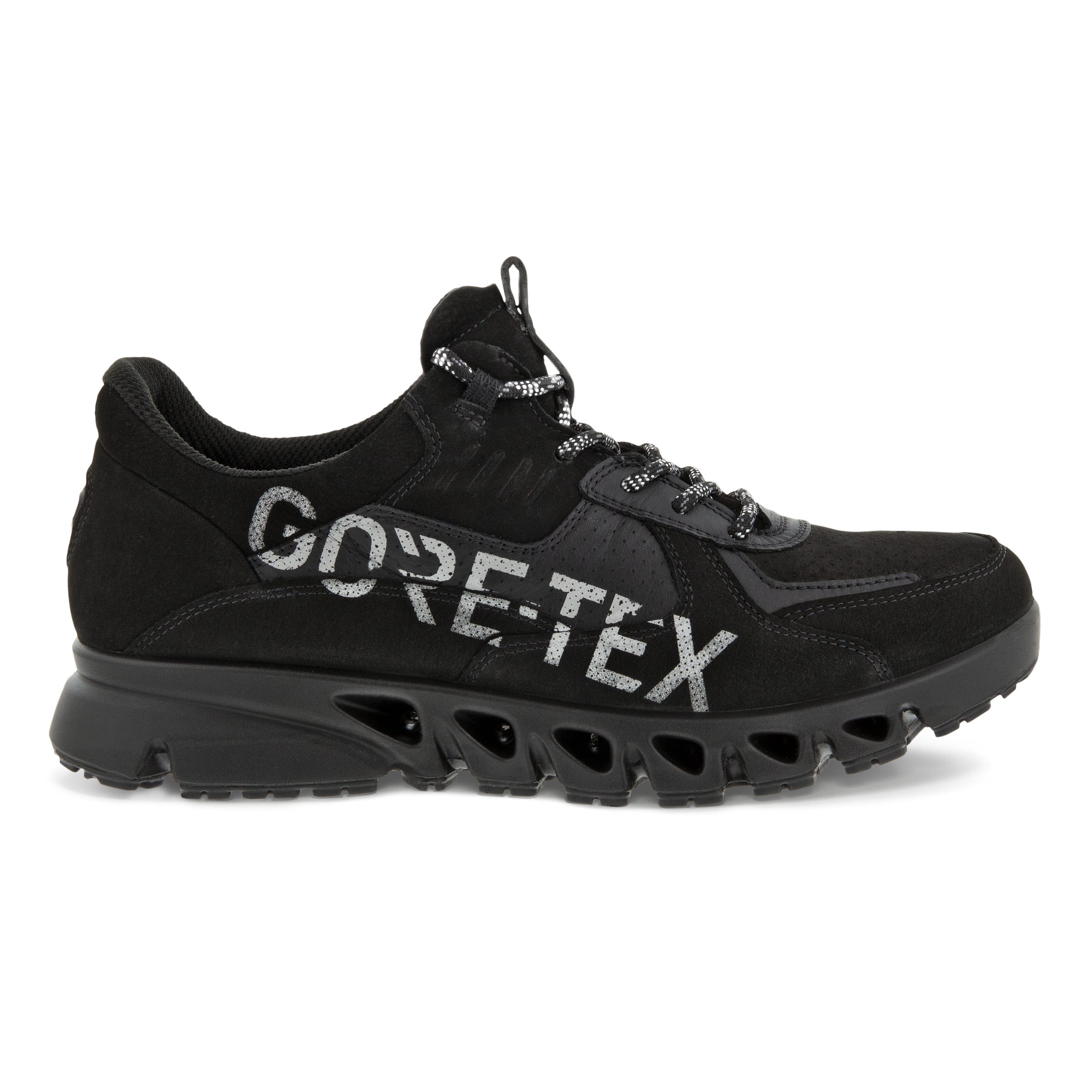 Women's ECCO® Multi-Vent Nubuck Gore-Tex Outdoor Sneaker - Black - Outside