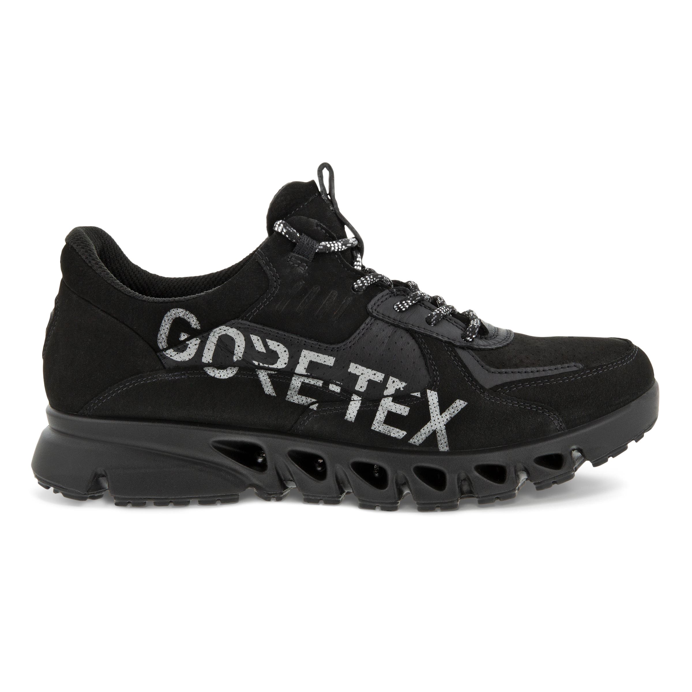 Women's ECCO® Multi-Vent Nubuck Gore-Tex Outdoor Sneaker - Black - Outside