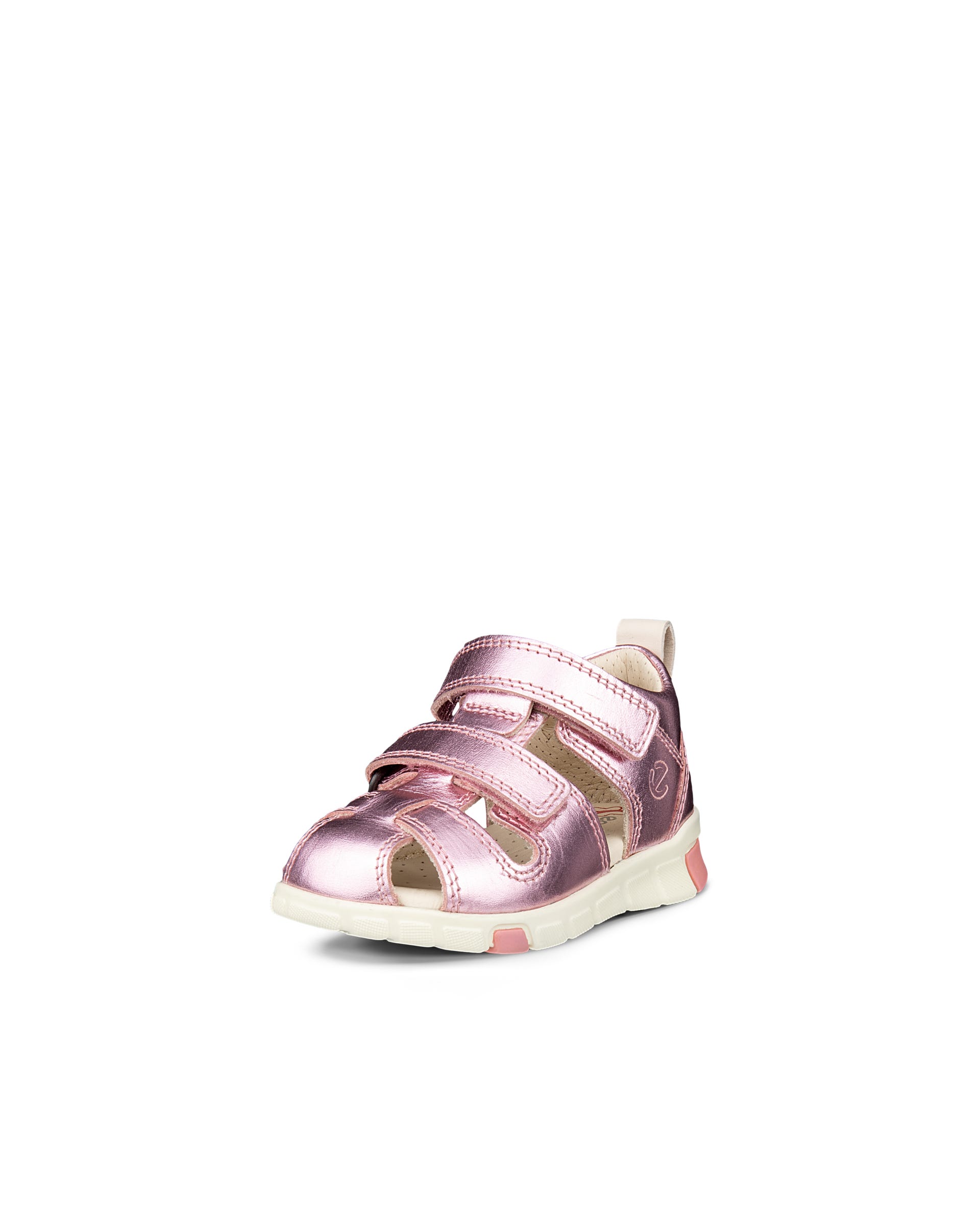 Kids' ECCO® Mini Stride Leather Fisherman Sandal - Pink - Main
