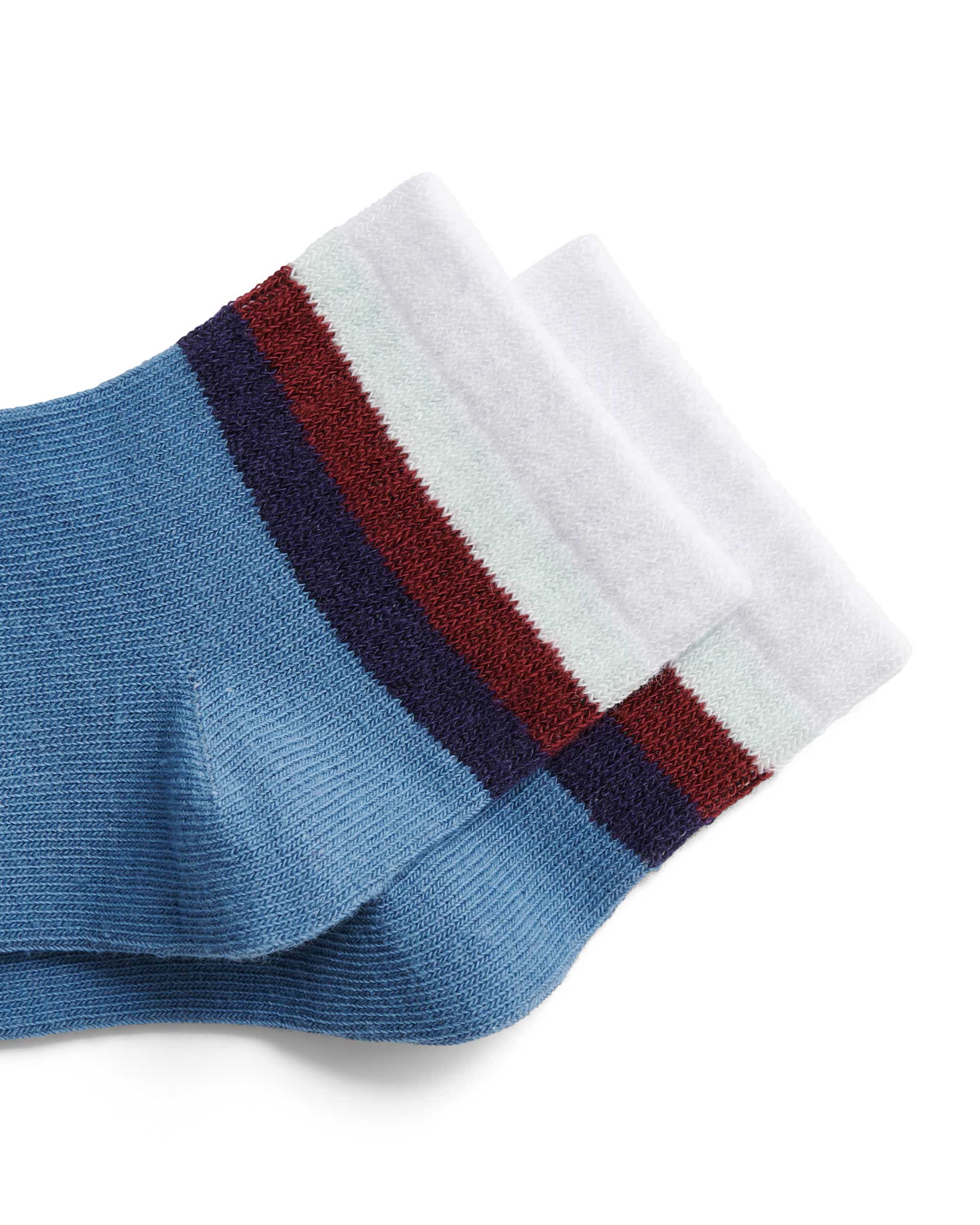 Unisex ECCO® Play Retro Ankle Socks (2-Pack) - Blue - Detail-2