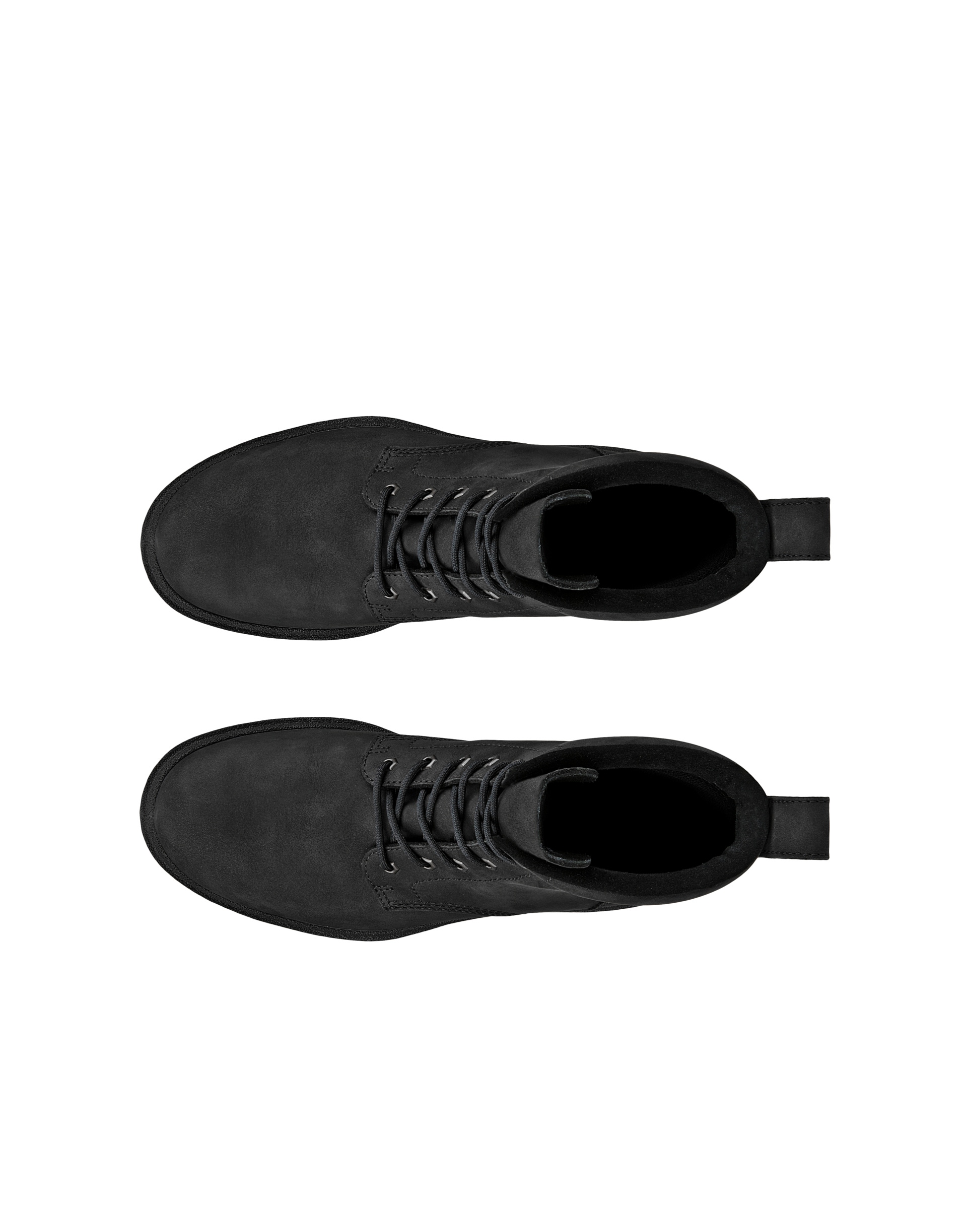 ECCO Grainer メンズ ヌバックウォータープルーフレースアップブーツ - ブラック - Top left pair