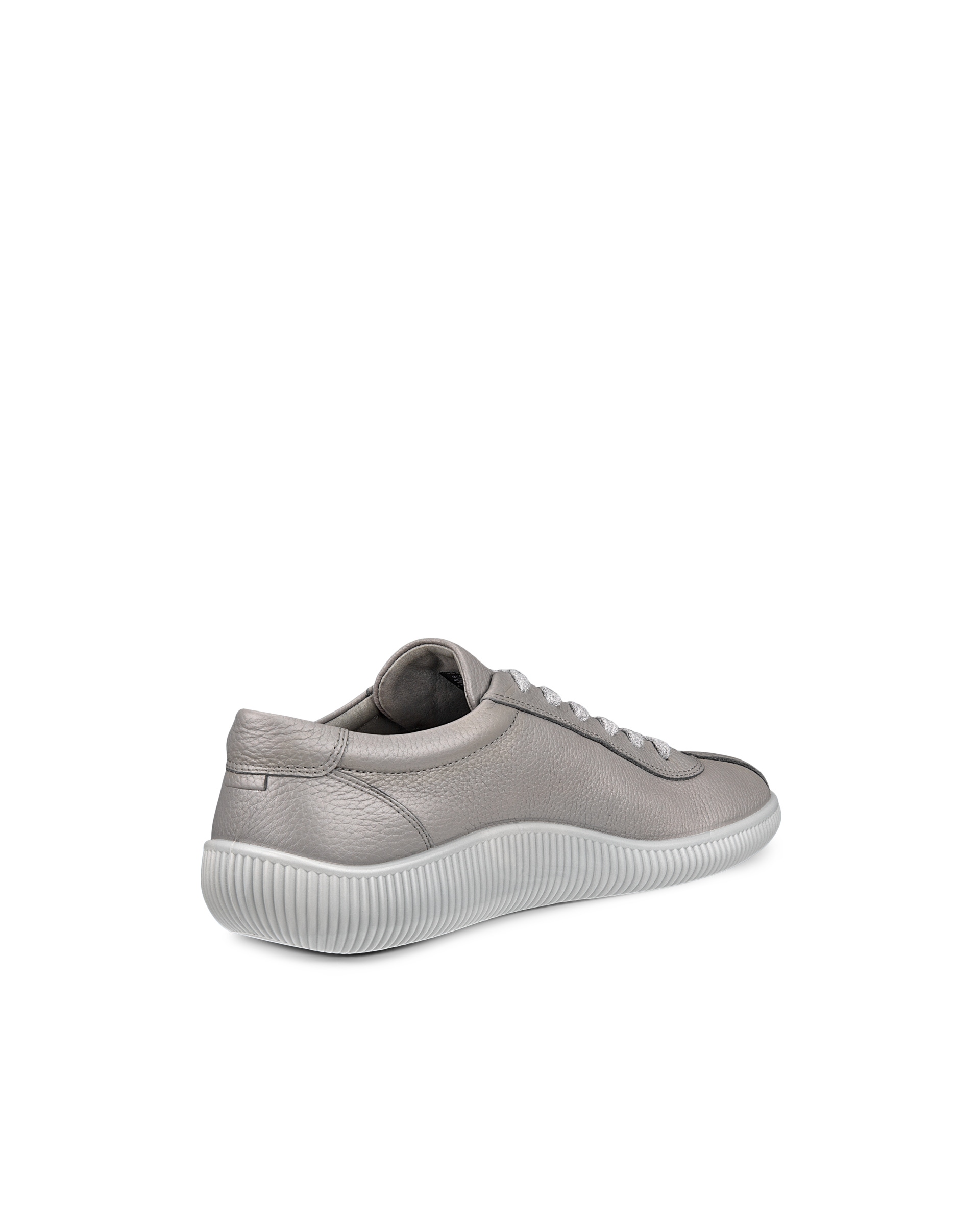 ECCO® Soft Zero Heren leren sneaker - Grijs - Back